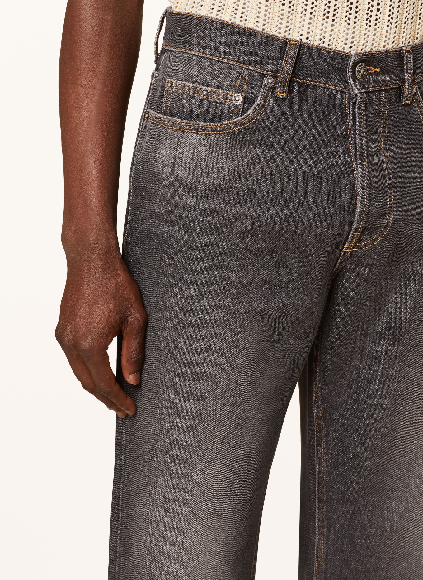 GOLDEN GOOSE 7/8 jeans loose fit, Color: 90100 BLACK (Image 5)
