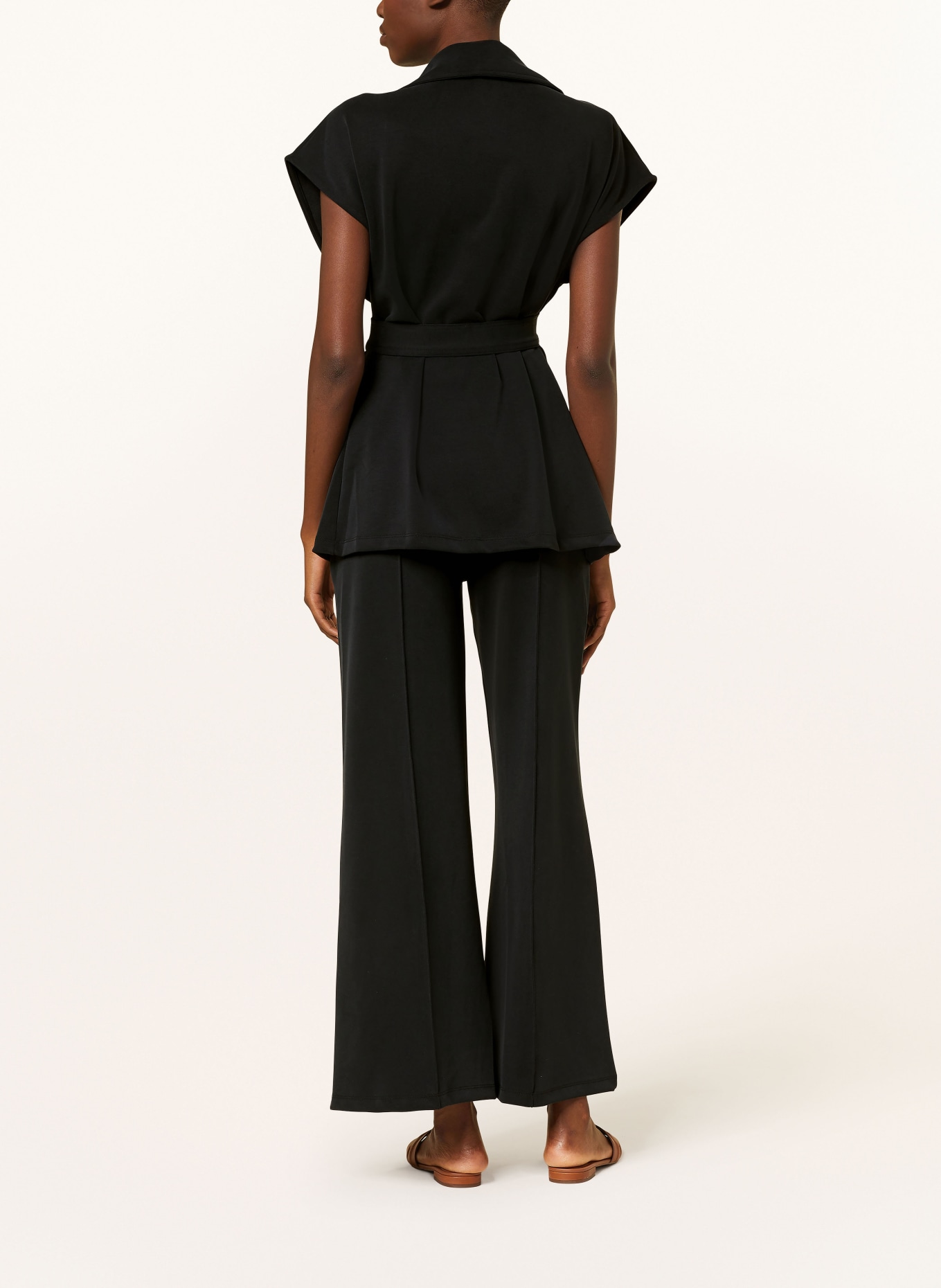 MRS & HUGS Wide leg trousers made of jersey, Color: BLACK (Image 3)