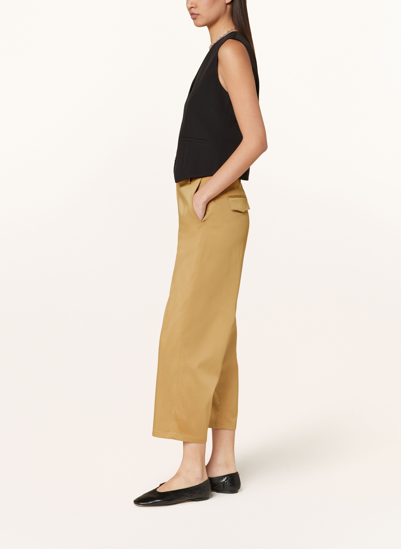 MRS & HUGS Satin trousers, Color: BEIGE (Image 4)