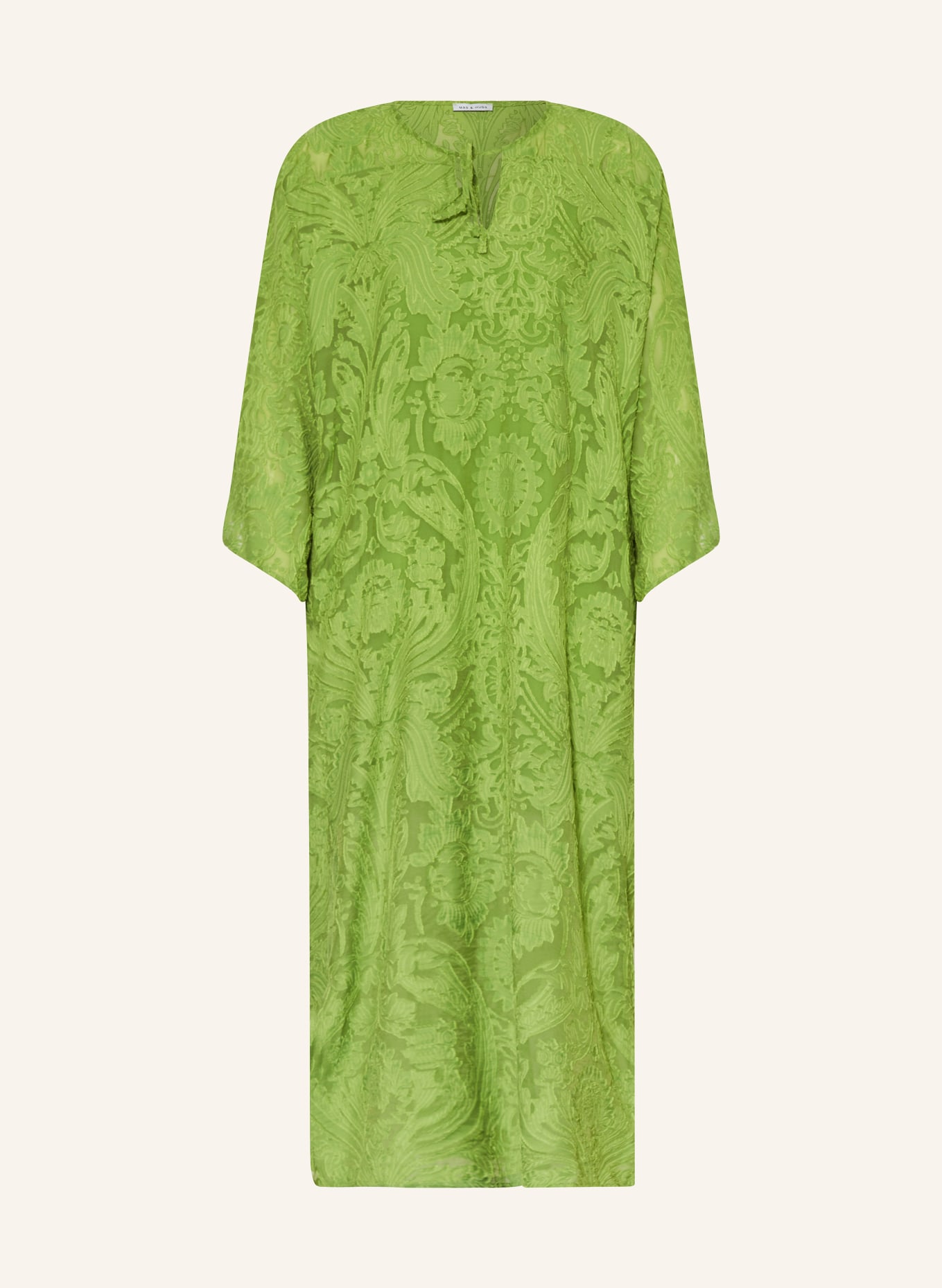 MRS & HUGS Sukienka letnia typu kaftan z rękawami 3/4, Kolor: ZIELONY (Obrazek 1)