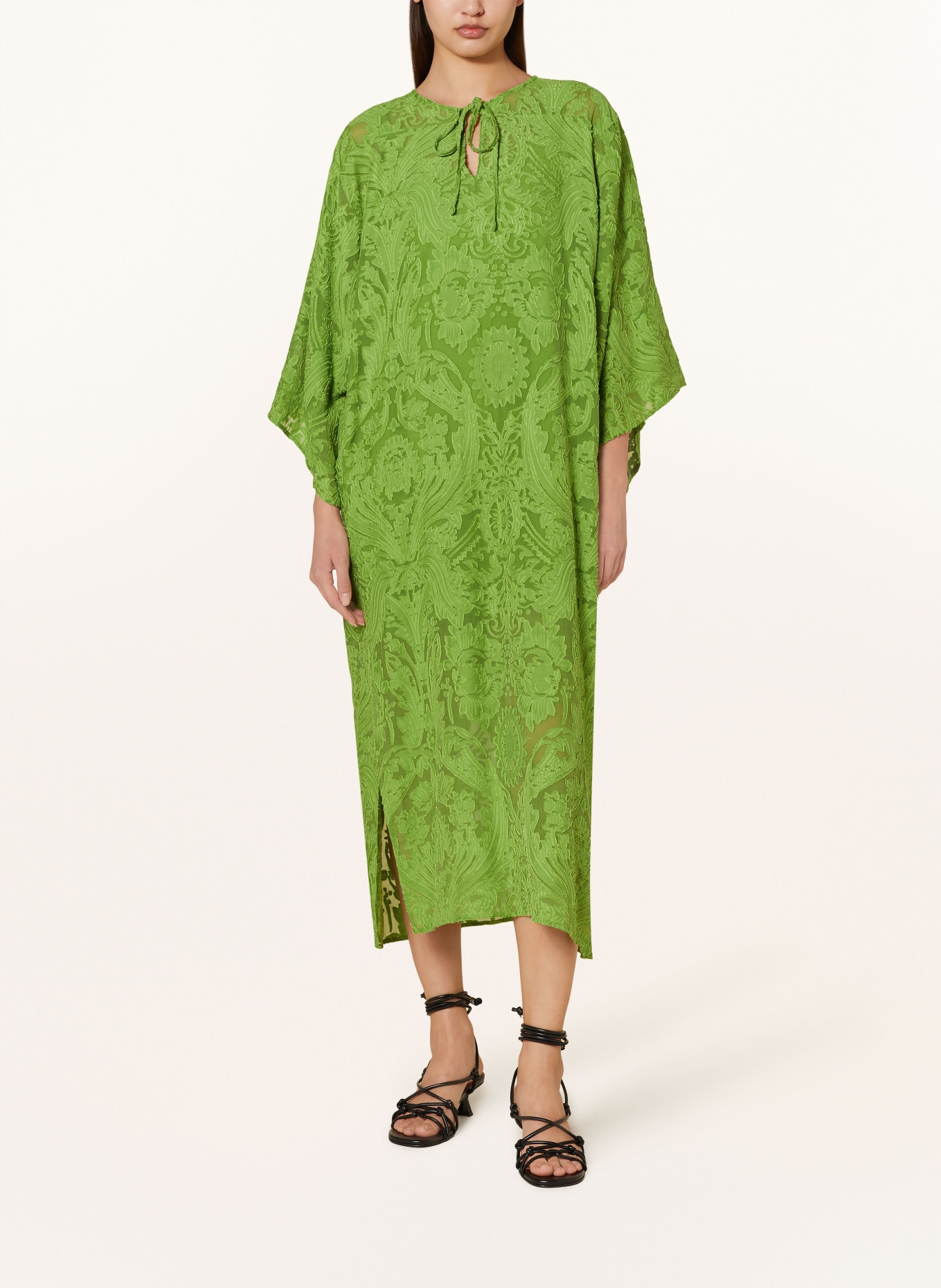 MRS & HUGS Sukienka letnia typu kaftan z rękawami 3/4, Kolor: ZIELONY (Obrazek 2)