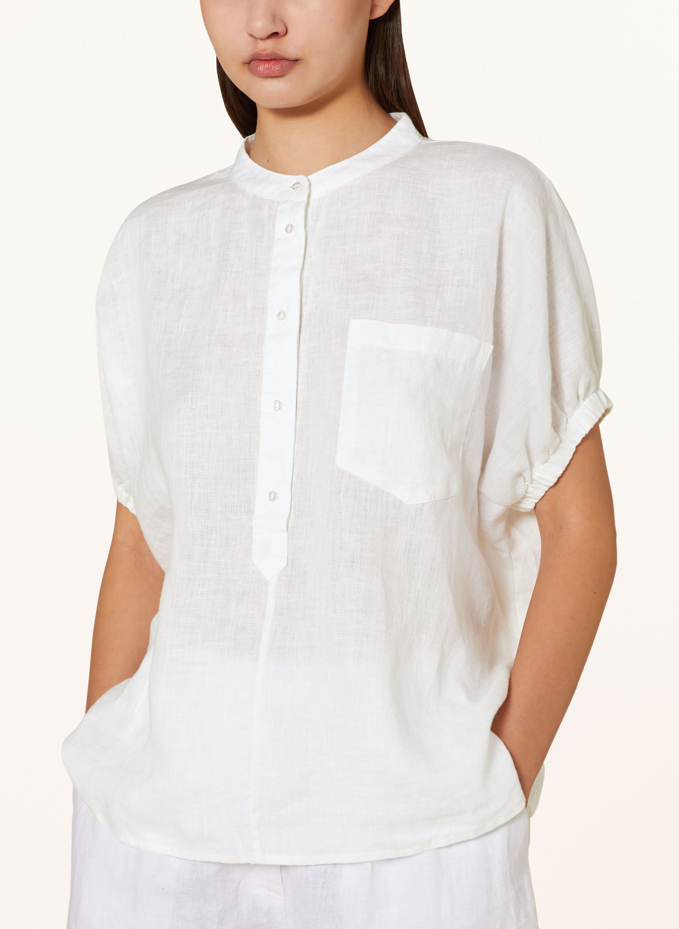 MRS & HUGS Shirt blouse made of linen, Color: WHITE (Image 4)