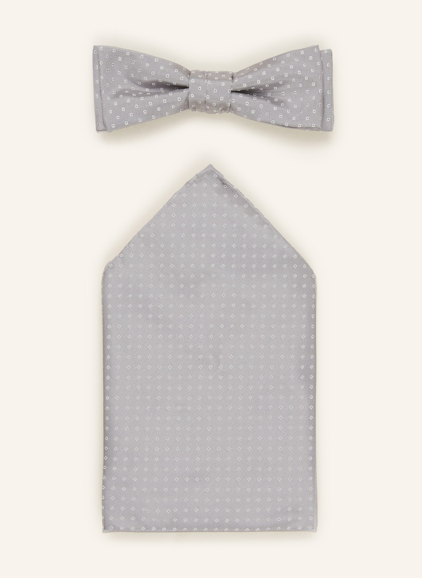 BOSS Set: Bow tie and pocket square with silk, Color: TAUPE (Image 1)