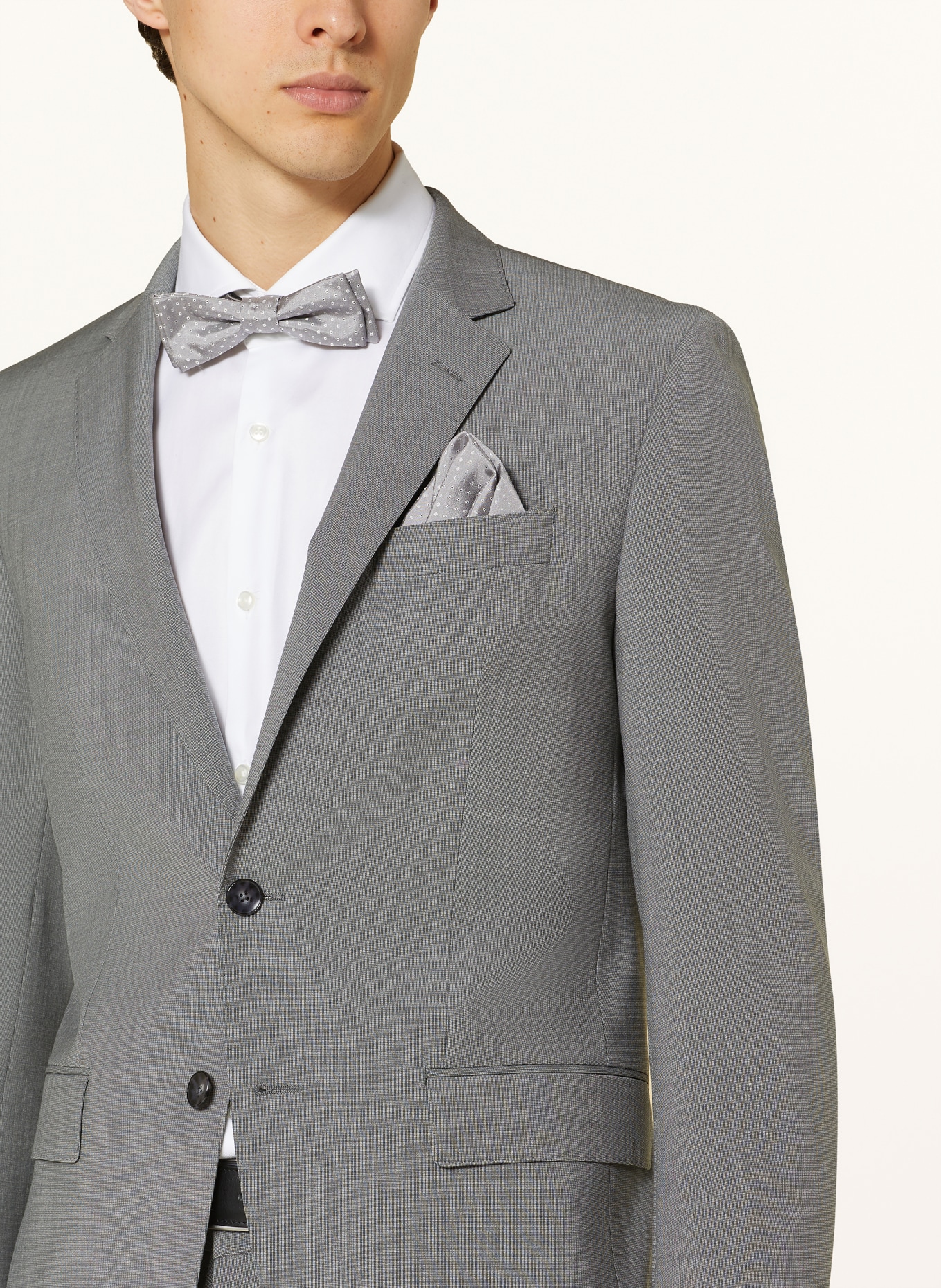 BOSS Set: Bow tie and pocket square with silk, Color: TAUPE (Image 6)