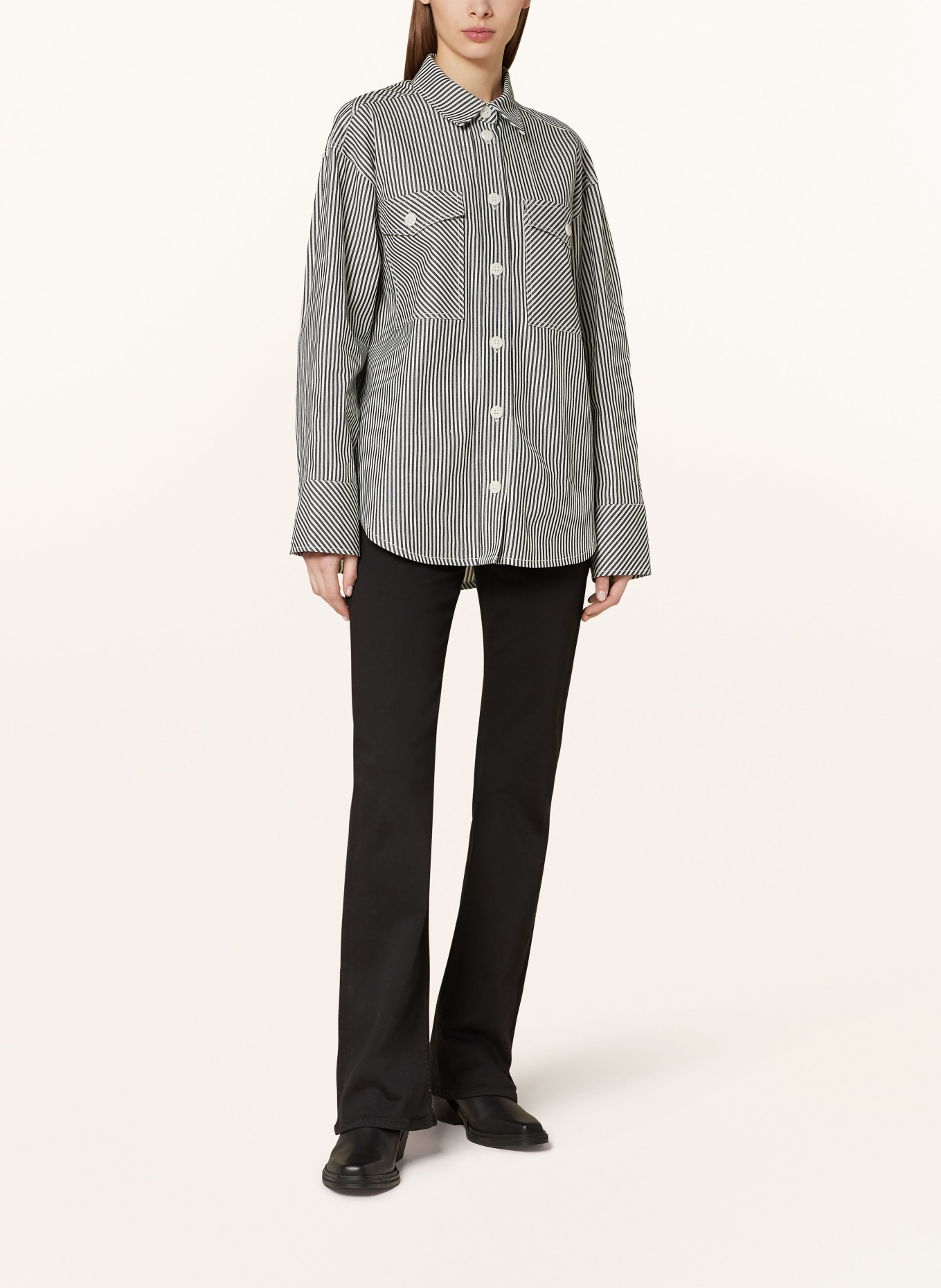 Y.A.S. Shirt blouse, Color: WHITE/ DARK BLUE (Image 2)
