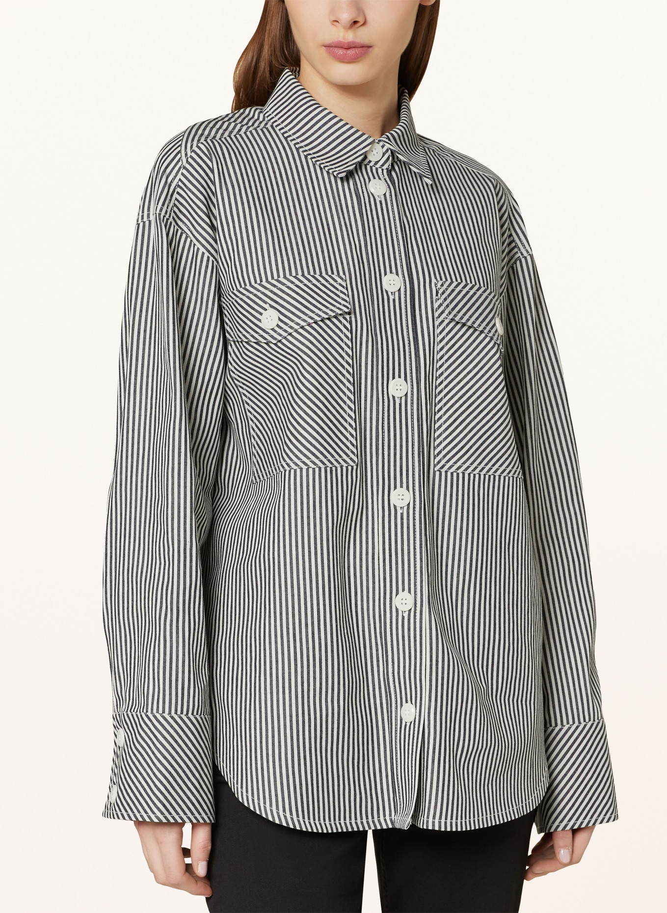 Y.A.S. Shirt blouse, Color: WHITE/ DARK BLUE (Image 4)
