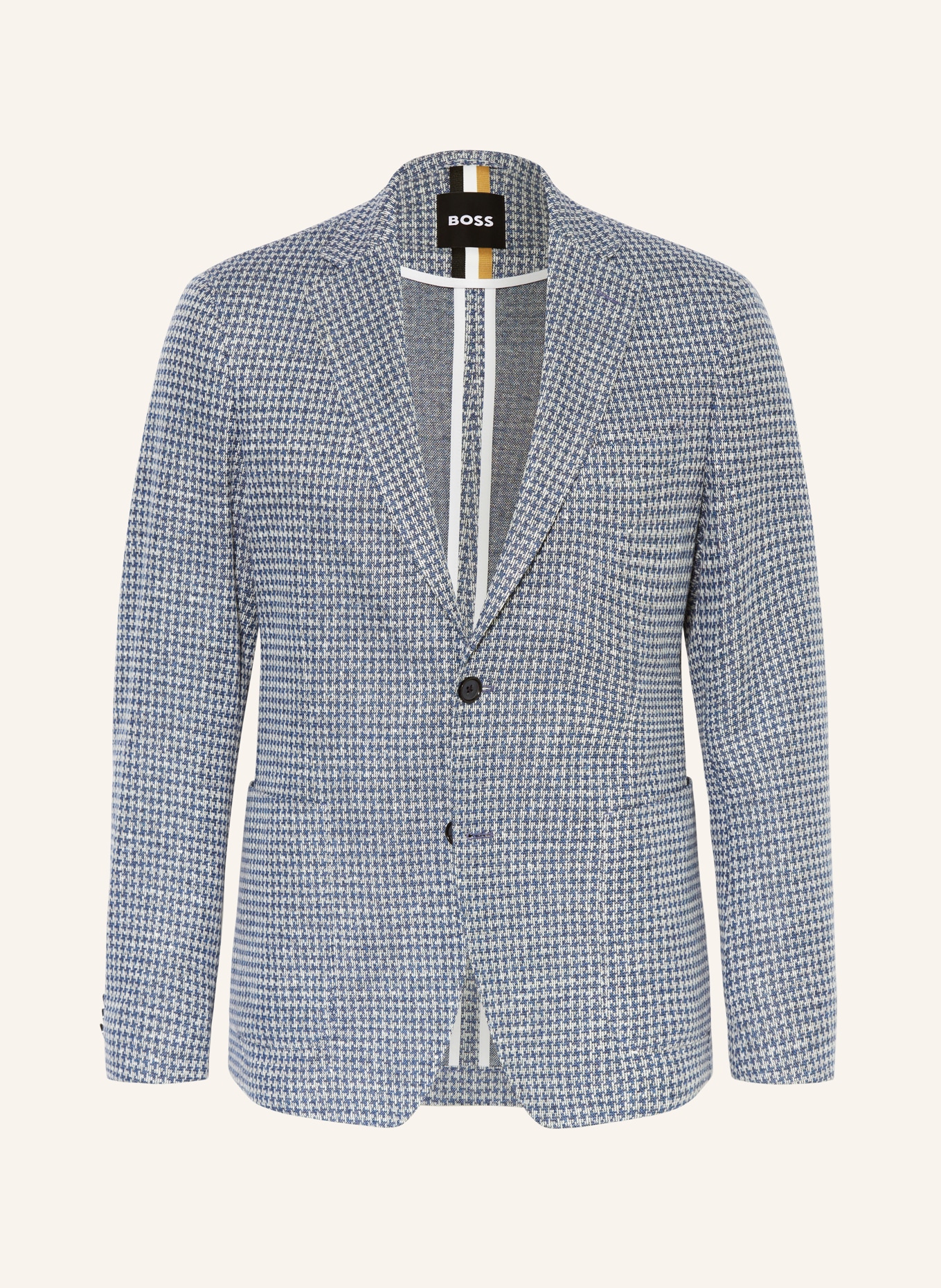 BOSS Jersey jacket HANRY slim fit with linen, Color: LIGHT BLUE/ BLUE (Image 1)