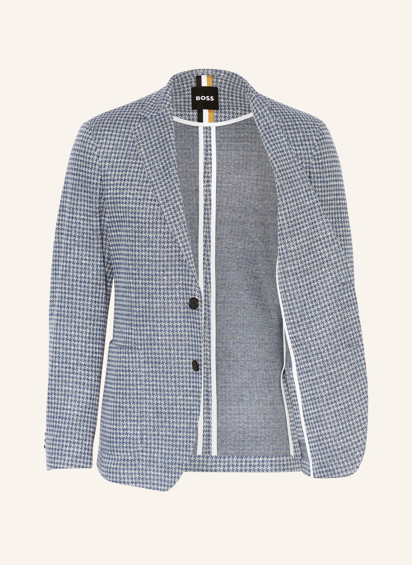 BOSS Jersey jacket HANRY slim fit with linen, Color: LIGHT BLUE/ BLUE (Image 4)