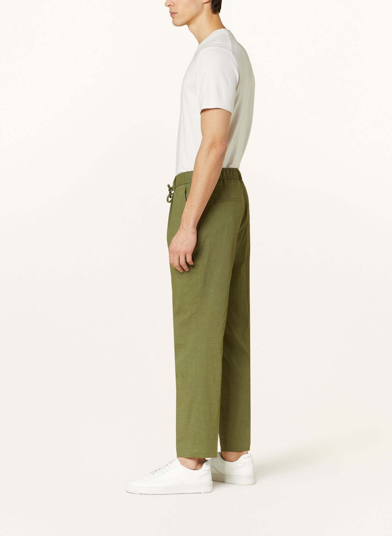 BOSS Trousers PERIN relaxed fit with linen, Color: 374 OPEN GREEN (Image 5)