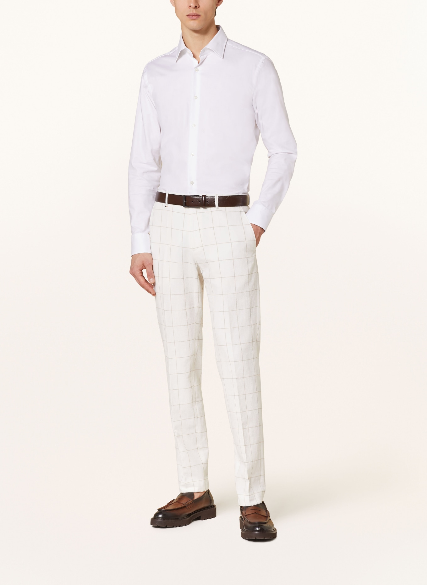 BOSS Spodnie garniturowe GENIUS slim fit, Kolor: 100 WHITE (Obrazek 3)