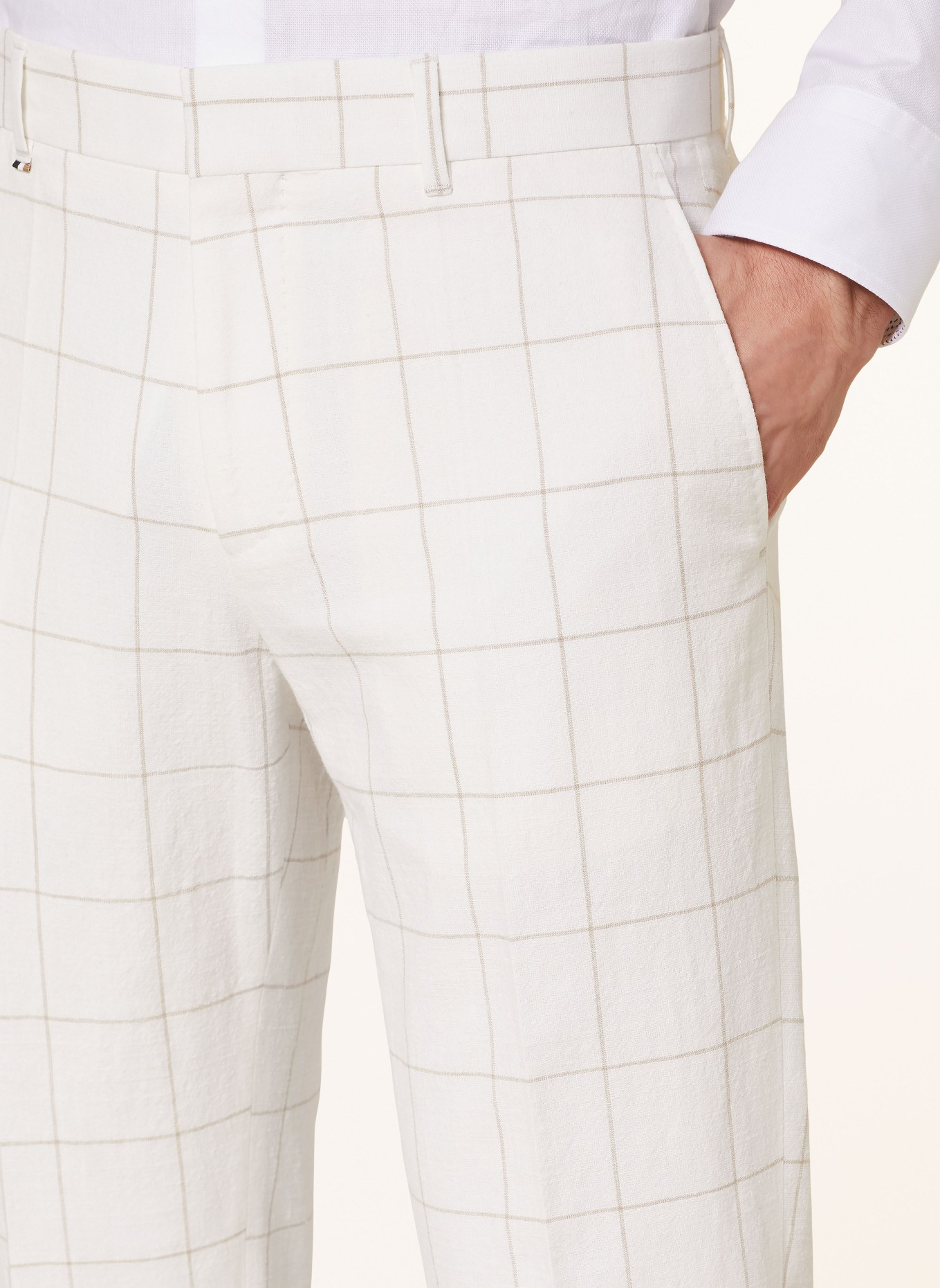 BOSS Spodnie garniturowe GENIUS slim fit, Kolor: 100 WHITE (Obrazek 6)