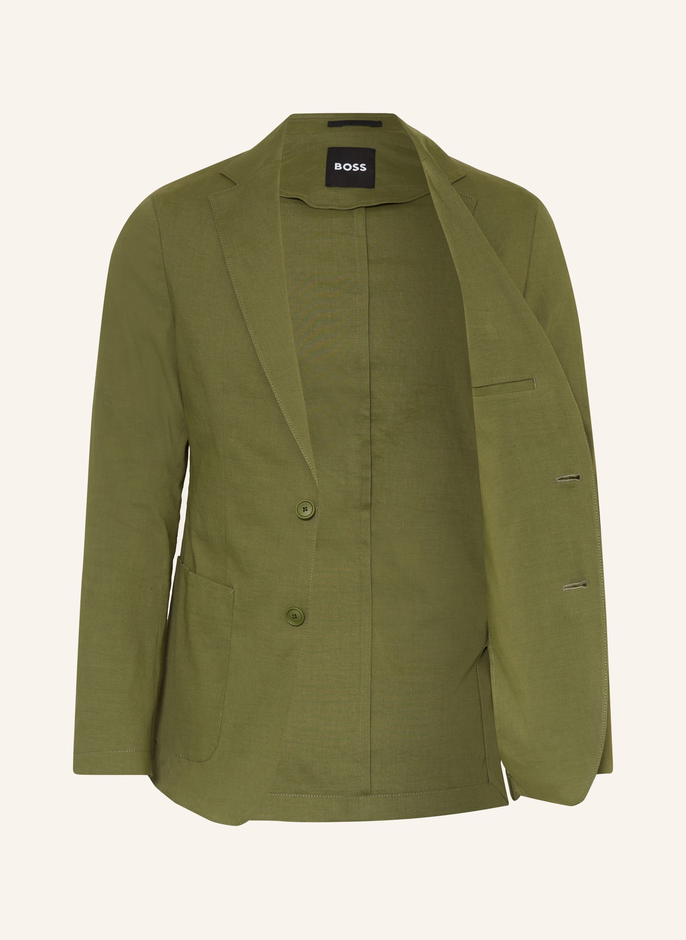 BOSS Suit jacket HANRY slim fit with linen, Color: 374 OPEN GREEN (Image 4)