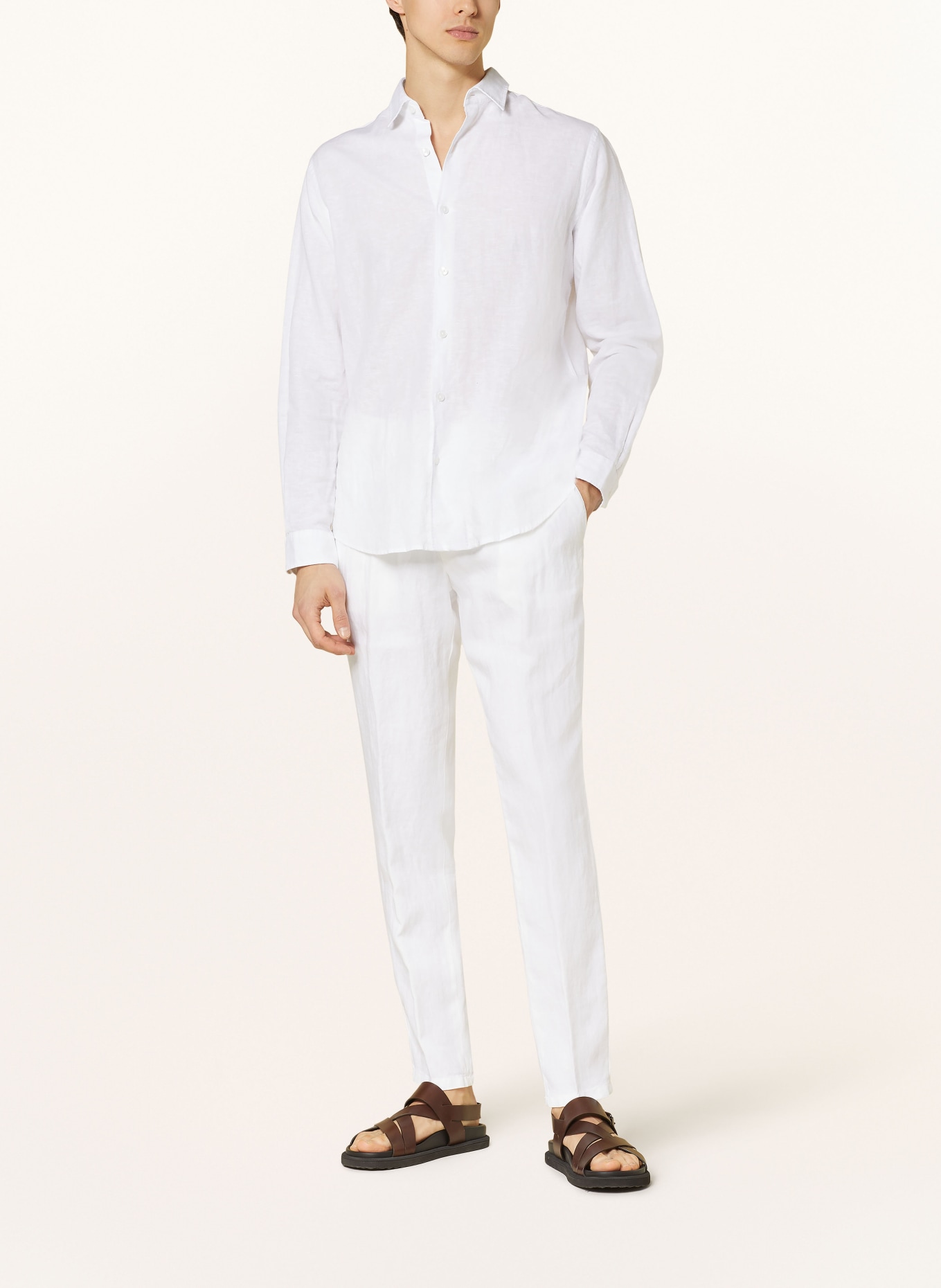 BOSS Linen trousers GENIUS slim fit, Color: WHITE (Image 2)