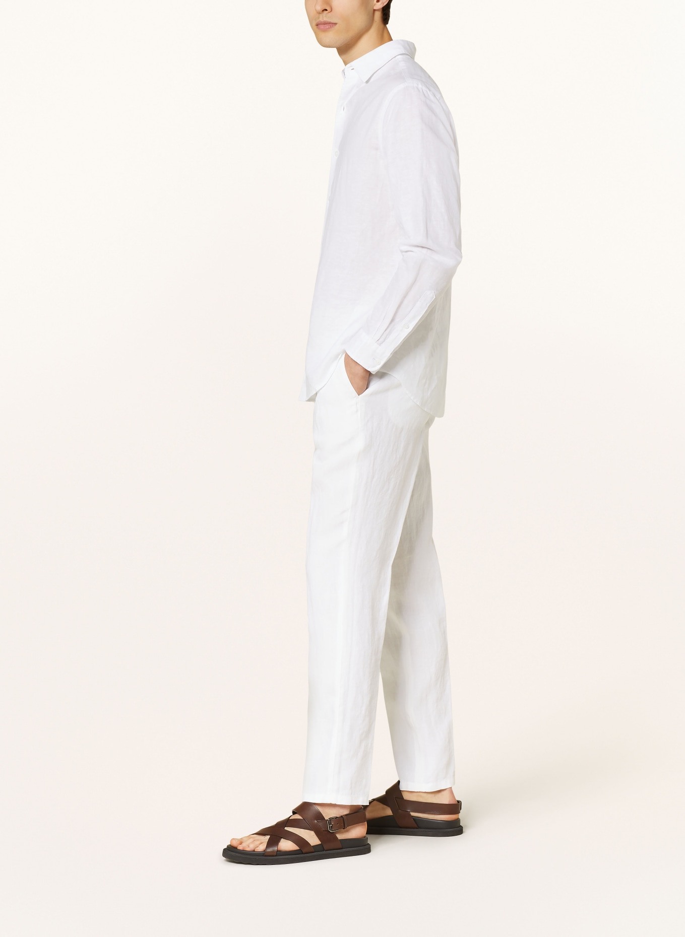 BOSS Linen trousers GENIUS slim fit, Color: WHITE (Image 4)
