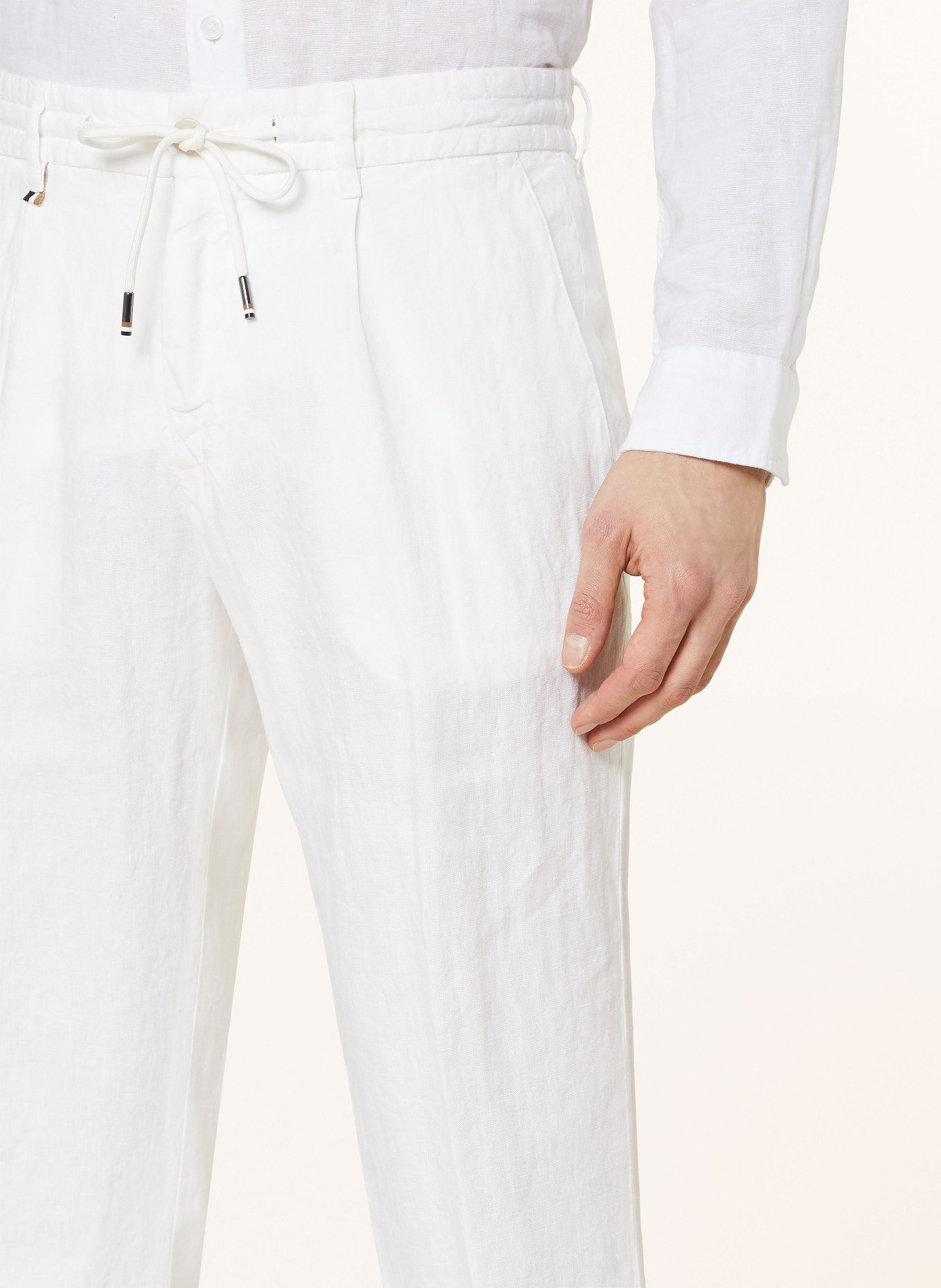 BOSS Linen trousers GENIUS slim fit, Color: WHITE (Image 5)