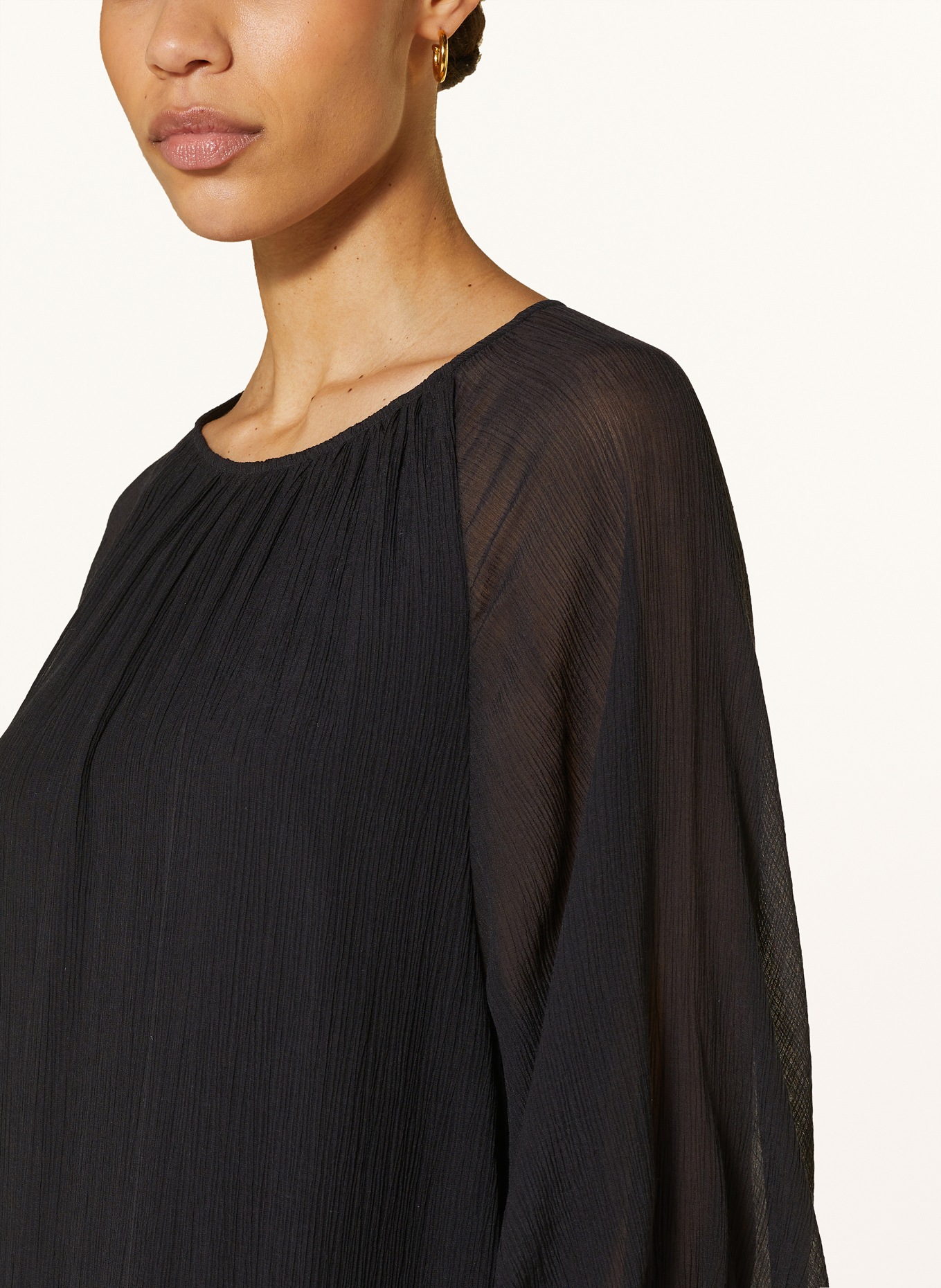 IRIS von ARNIM Dress CARLITA with silk and 3/4 sleeves, Color: BLACK (Image 4)