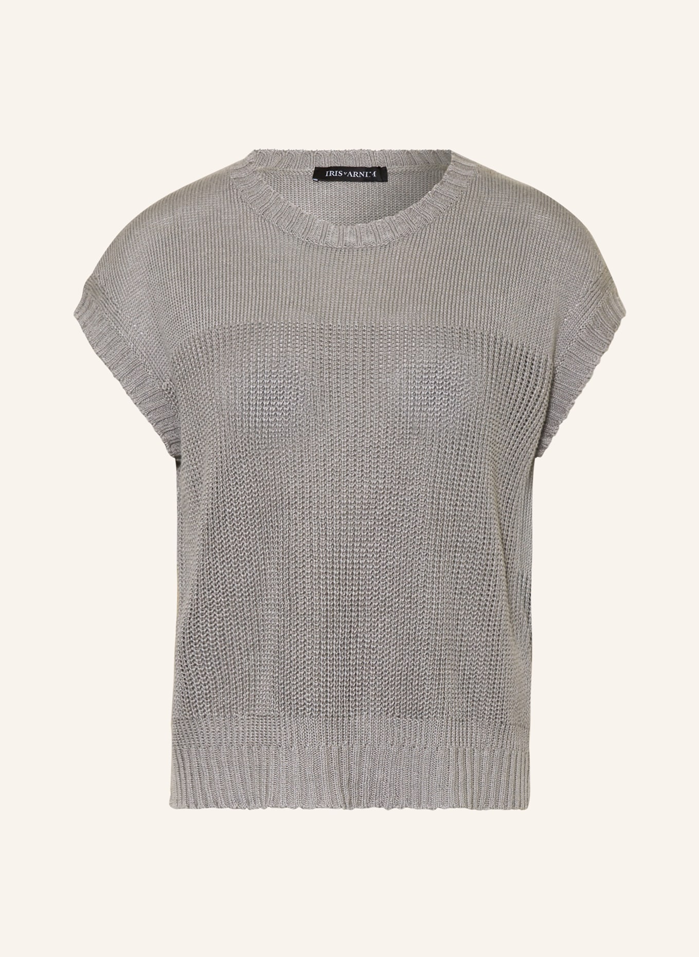 IRIS von ARNIM Knit shirt IDALIA with linen, Color: GRAY (Image 1)