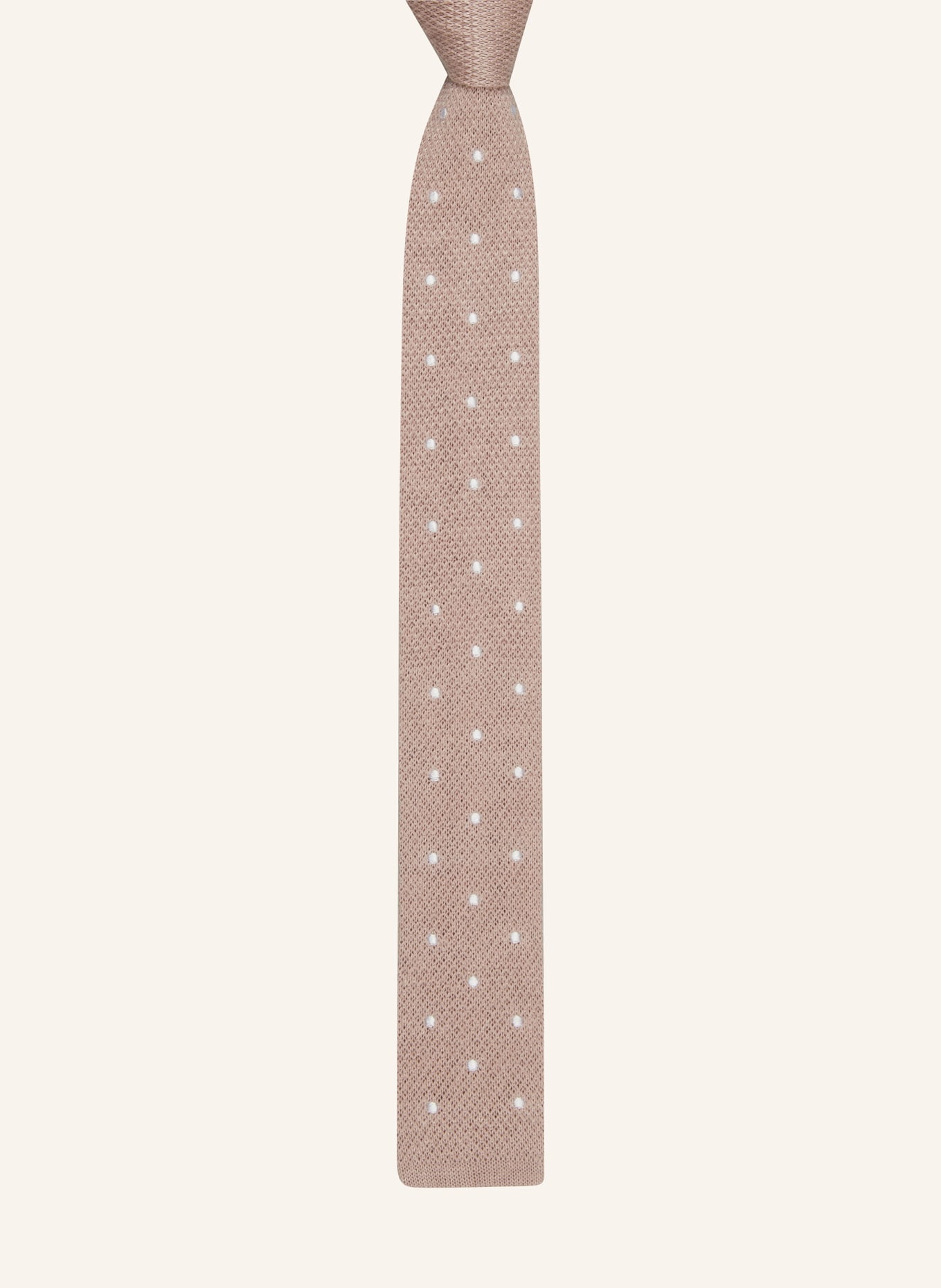 DIGEL Úpletová kravata DIVO ze lnu, Barva: BÉŽOVÁ/ BÍLÁ (Obrázek 2)