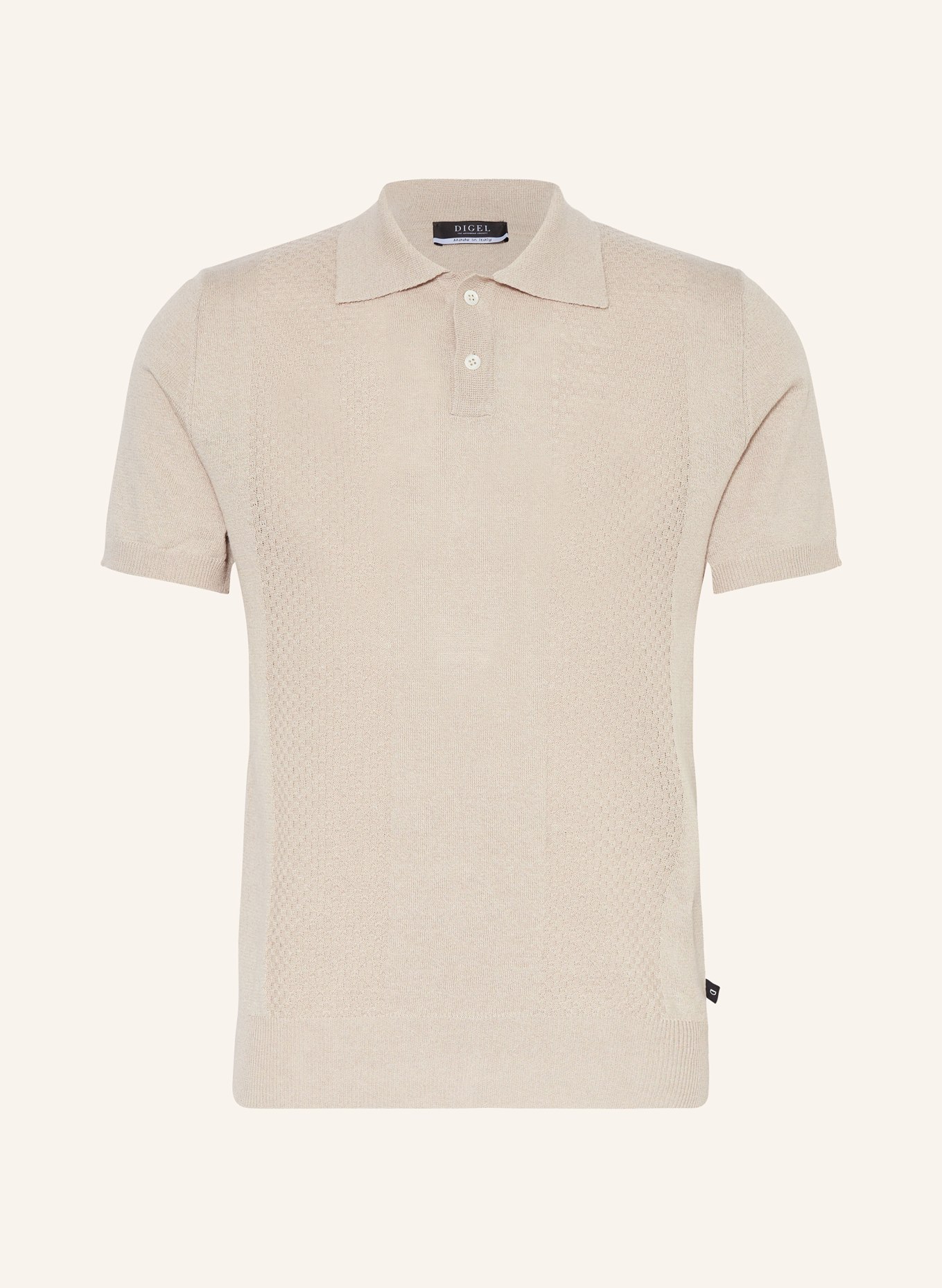 DIGEL Knitted polo shirt DAMY with linen, Color: BEIGE (Image 1)