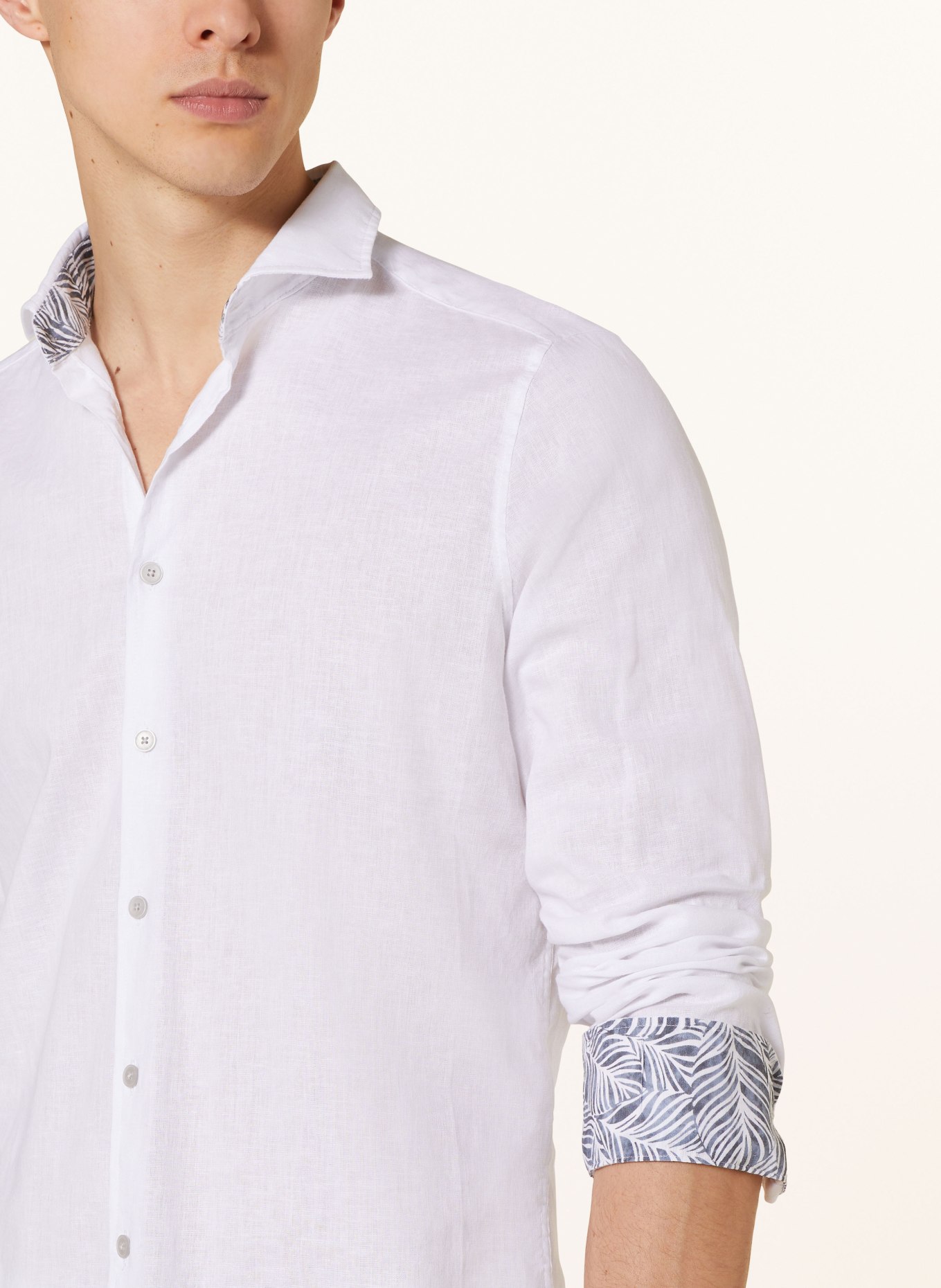 DIGEL Shirt KEITH Slim Fit with linen, Color: WHITE (Image 4)
