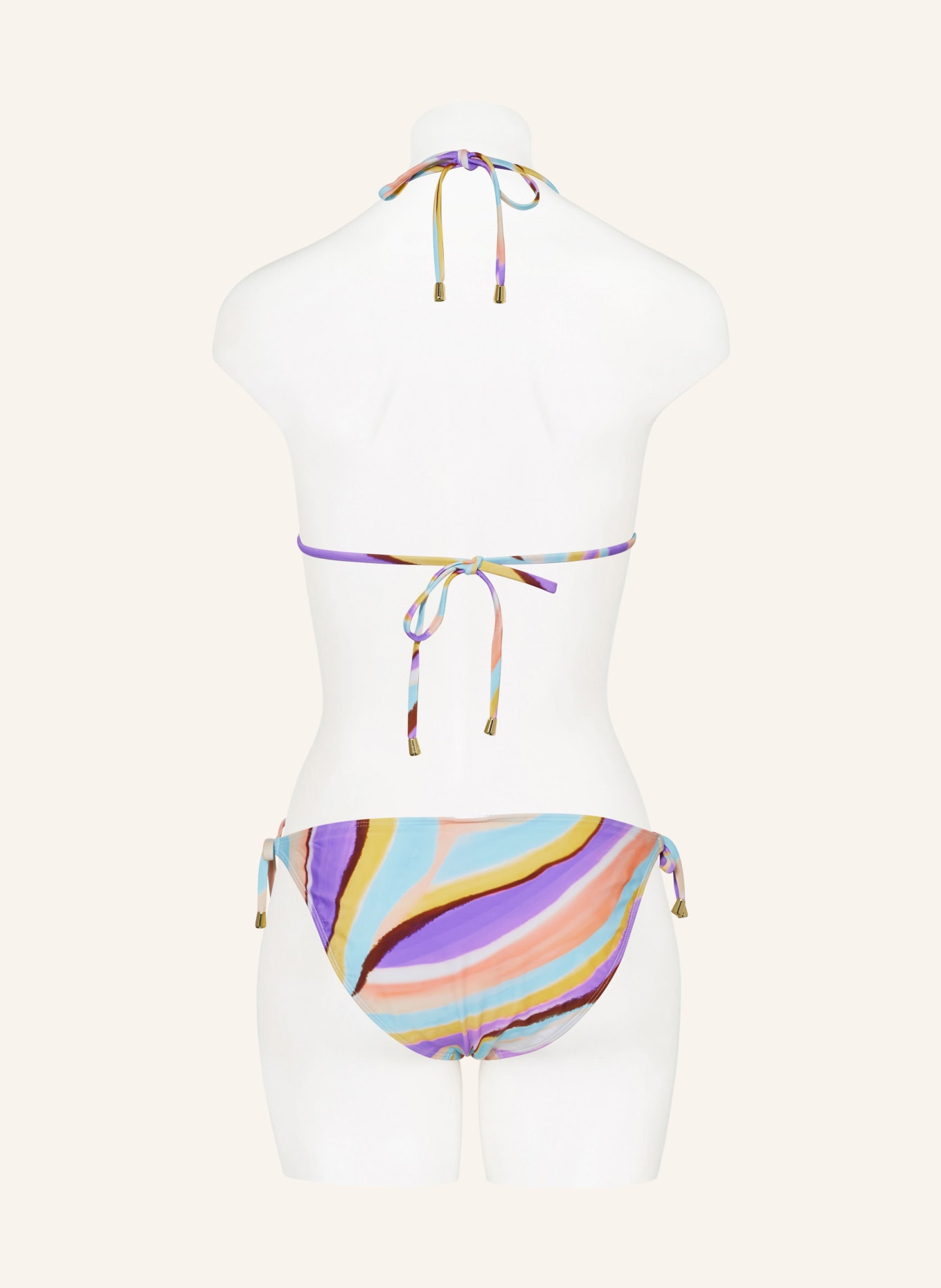 Hot Stuff Triangle bikini top, Color: LIGHT PURPLE/ LIGHT BLUE/ LIGHT ORANGE (Image 3)