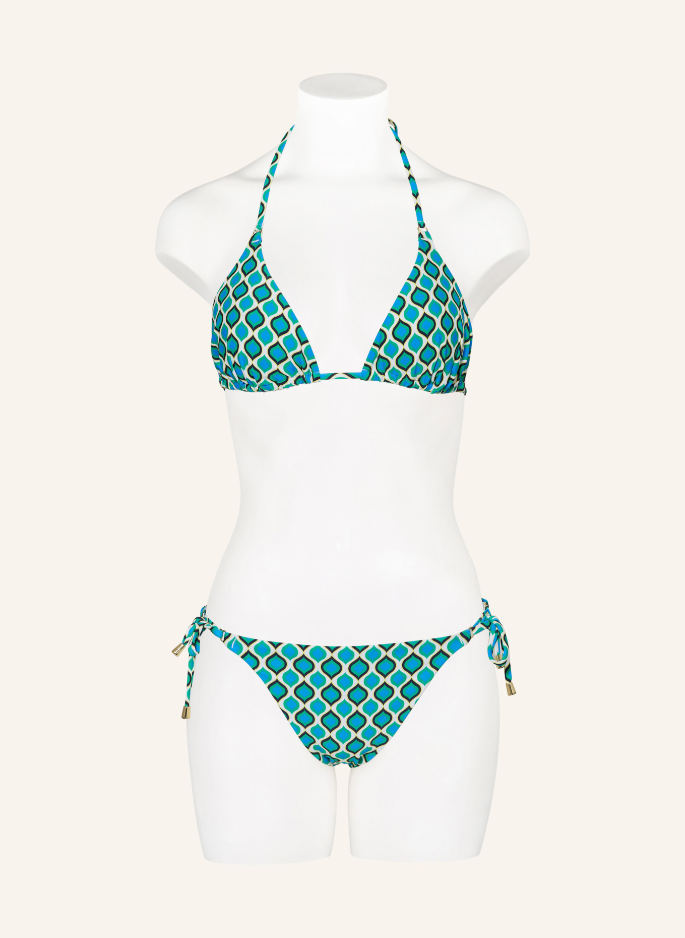 Hot Stuff Triangle bikini top, Color: GREEN/ BLUE/ WHITE (Image 2)