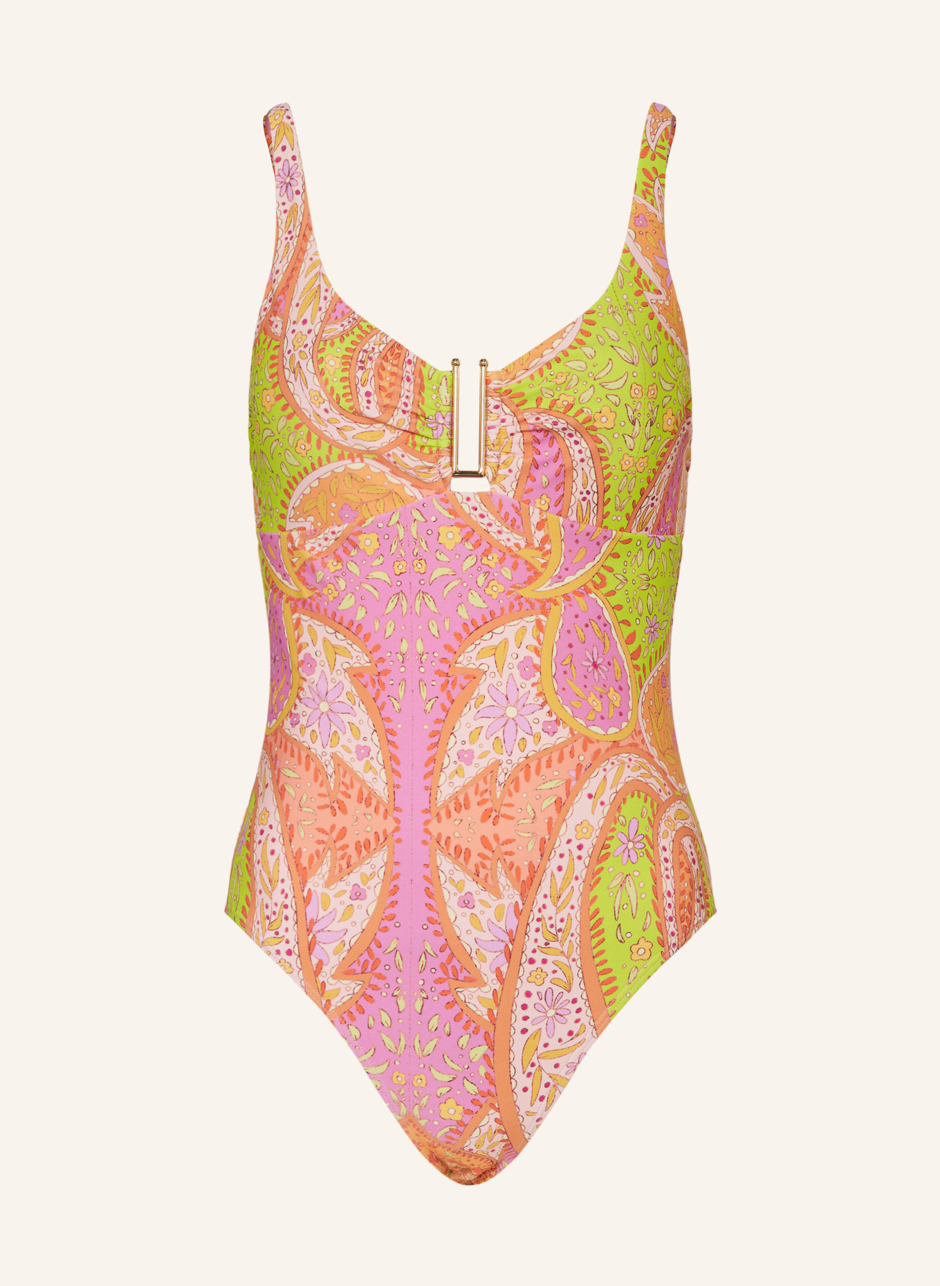 Hot Stuff Swimsuit, Color: ORANGE/ LIGHT GREEN/ PINK (Image 1)