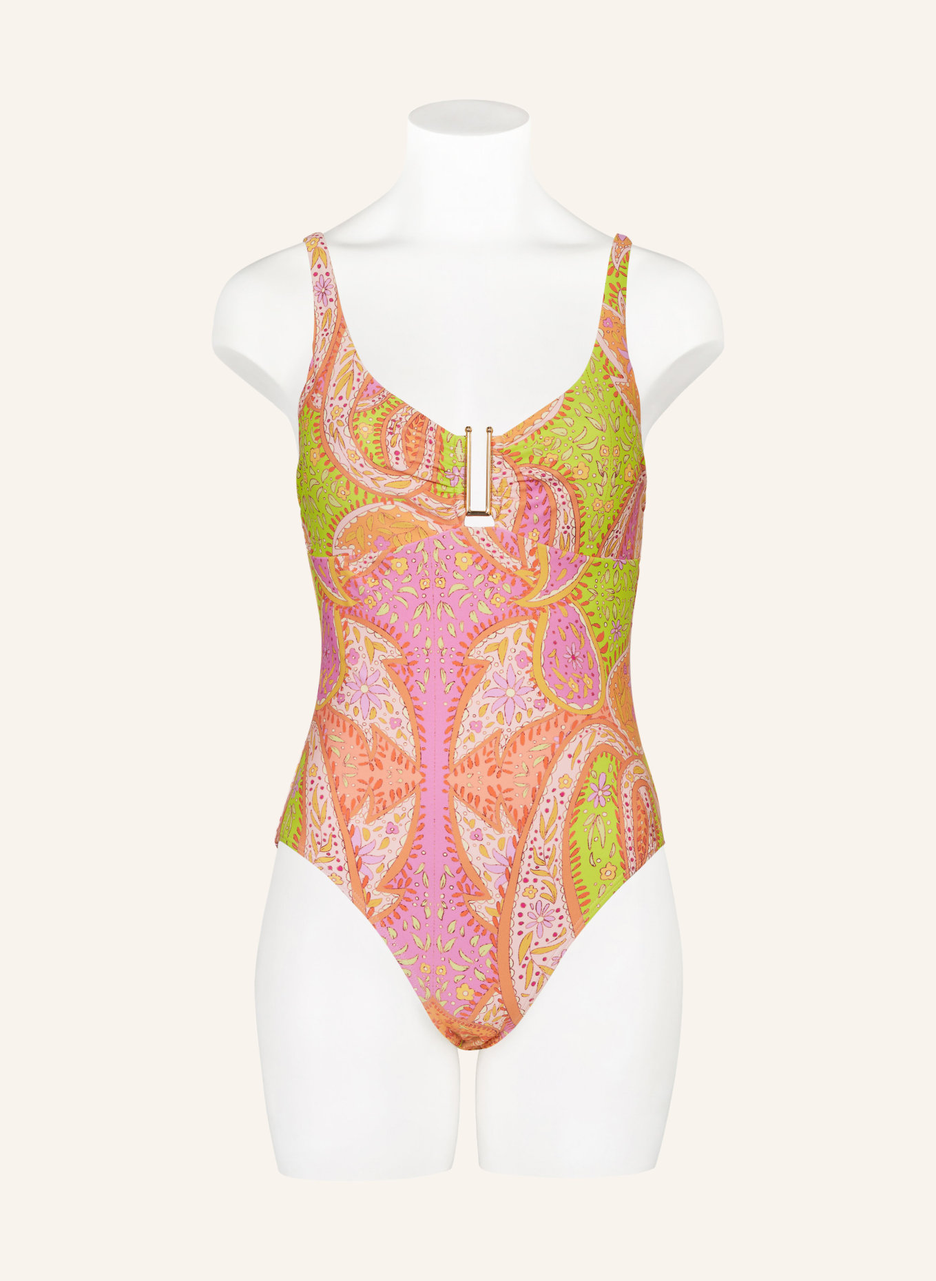 Hot Stuff Swimsuit, Color: ORANGE/ LIGHT GREEN/ PINK (Image 2)