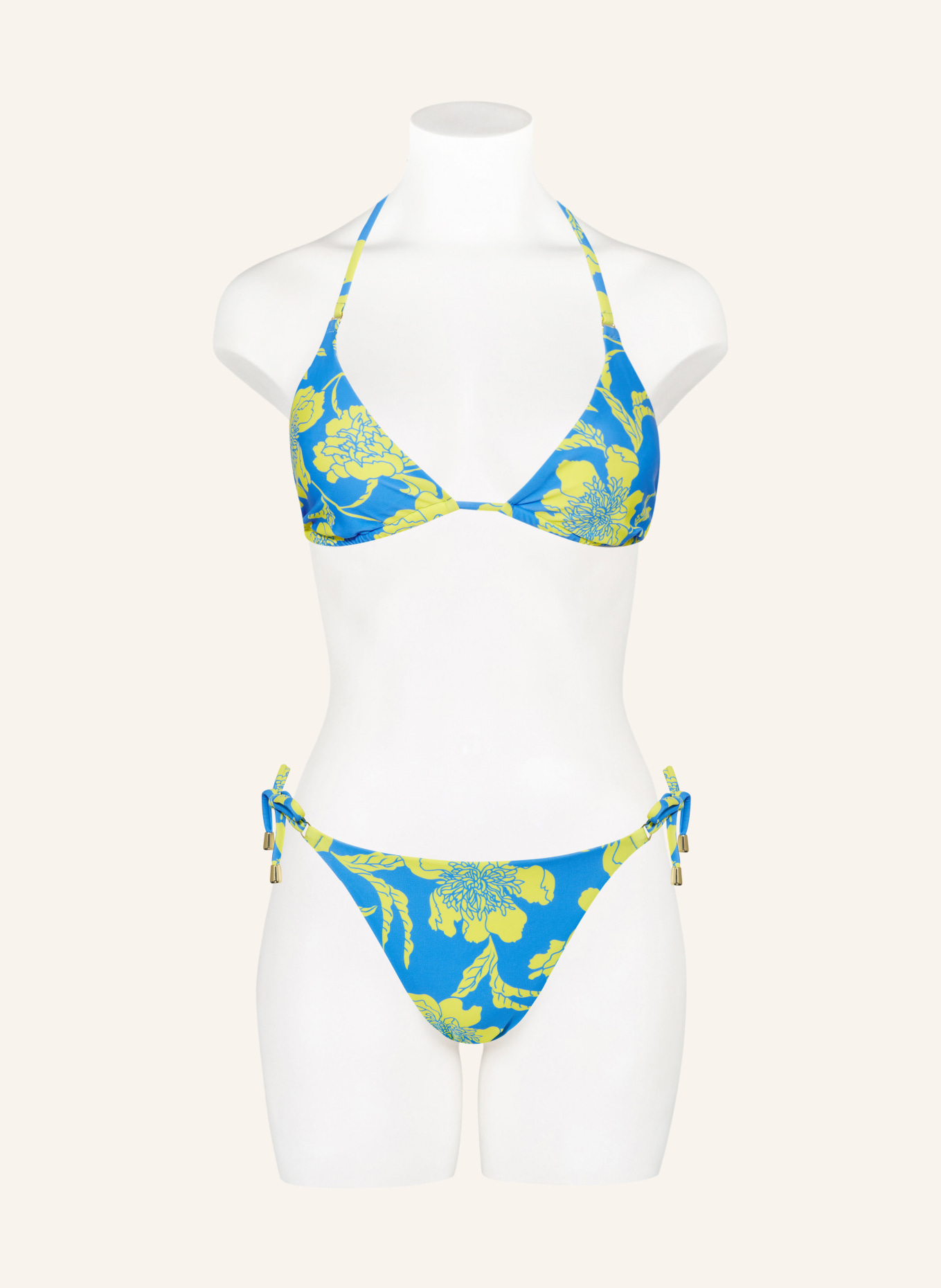 Hot Stuff Triangle bikini top, Color: BLUE/ YELLOW (Image 2)