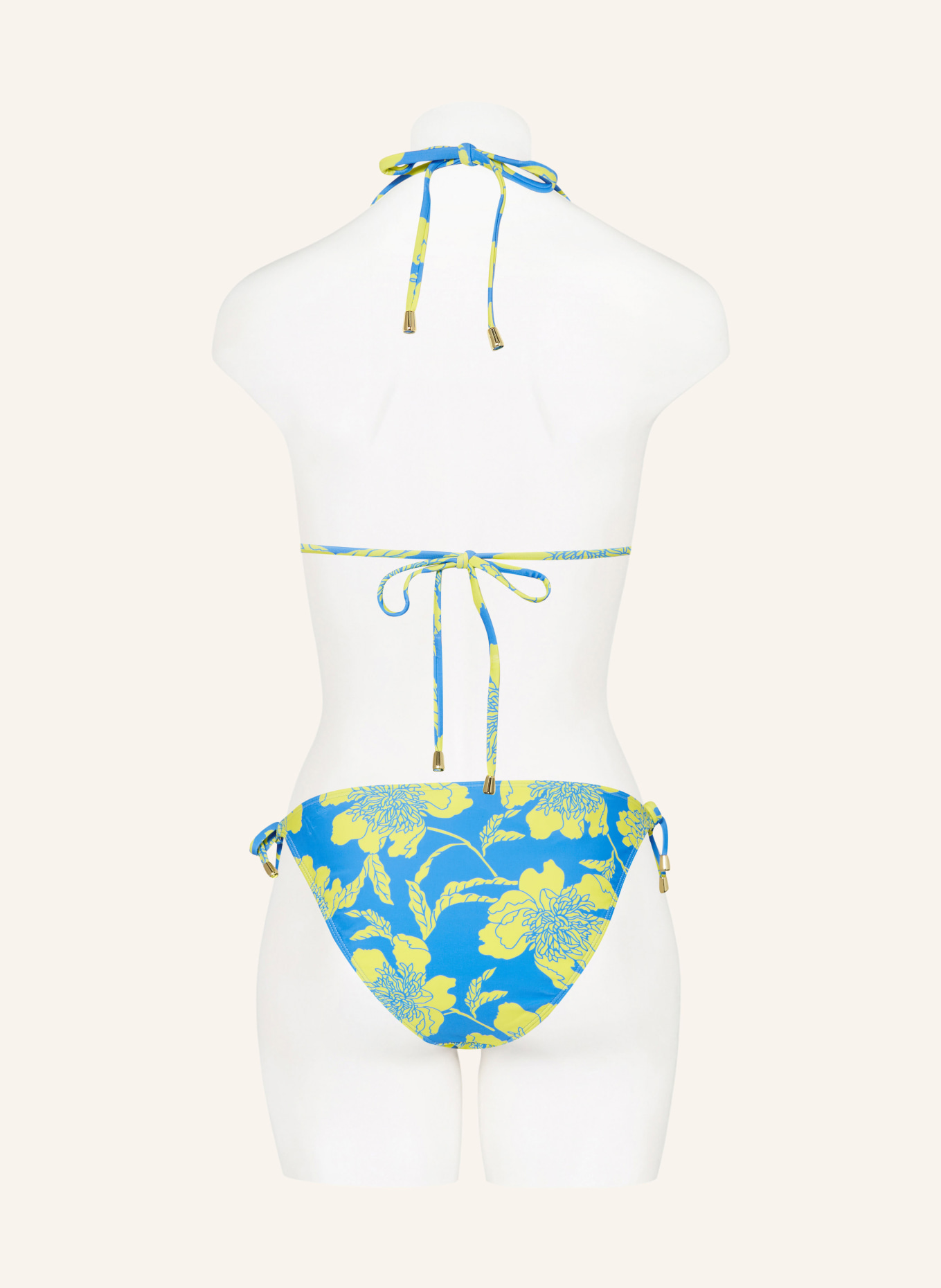 Hot Stuff Triangle bikini top, Color: BLUE/ YELLOW (Image 3)