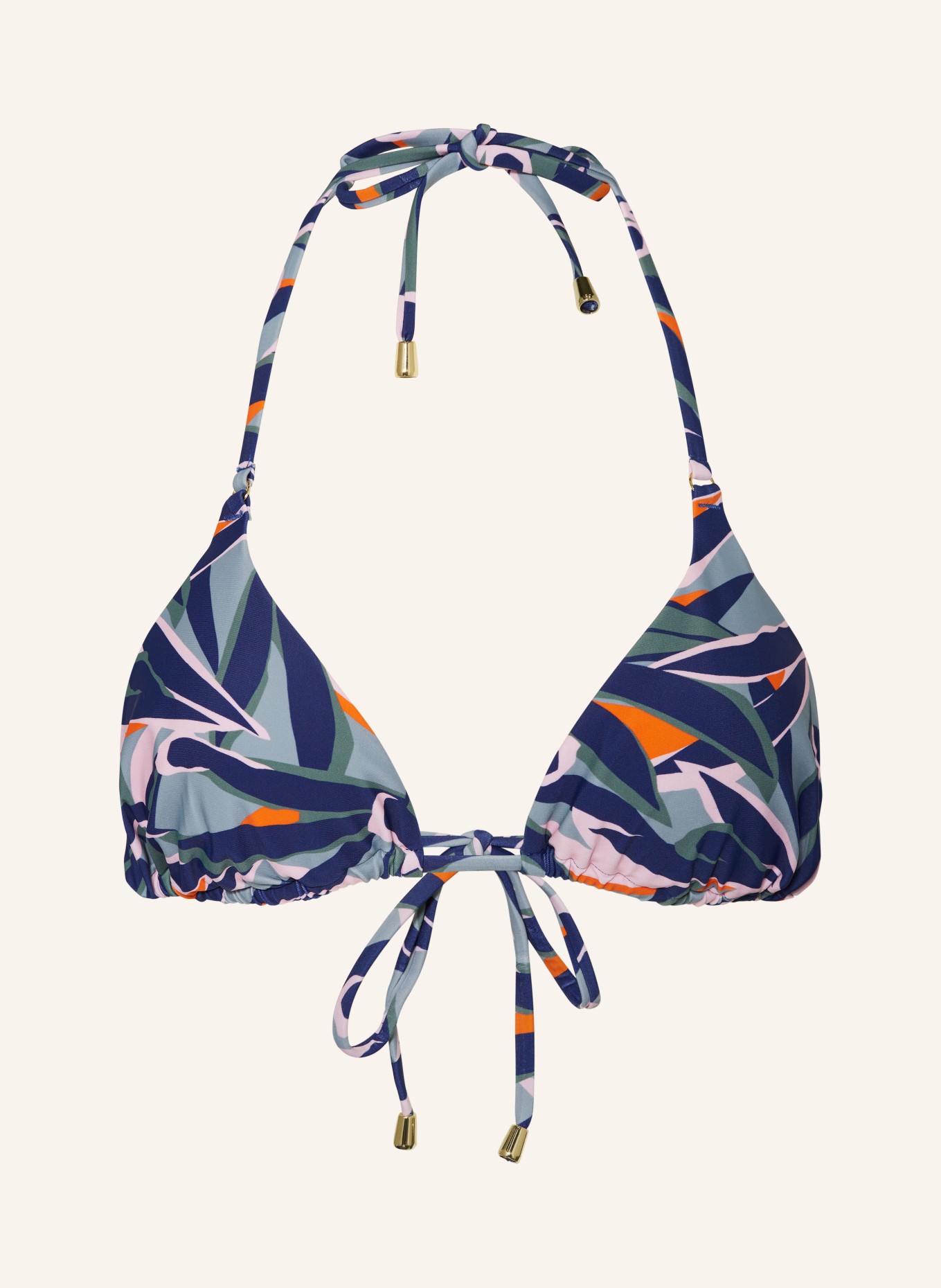 Hot Stuff Triangel-Bikini-Top, Farbe: DUNKELBLAU/ BLAUGRAU/ GRÜN (Bild 1)