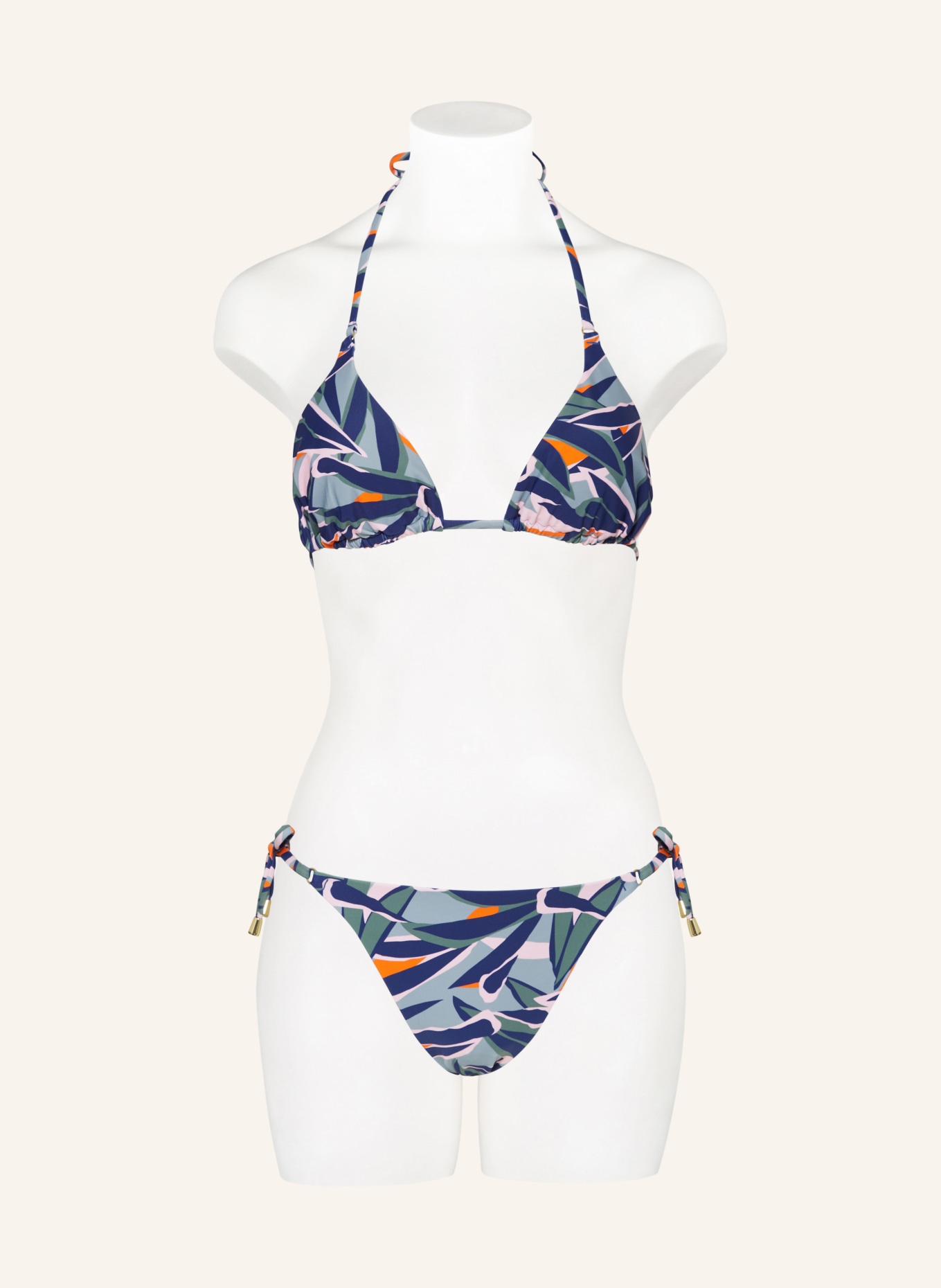 Hot Stuff Triangel-Bikini-Top, Farbe: DUNKELBLAU/ BLAUGRAU/ GRÜN (Bild 2)