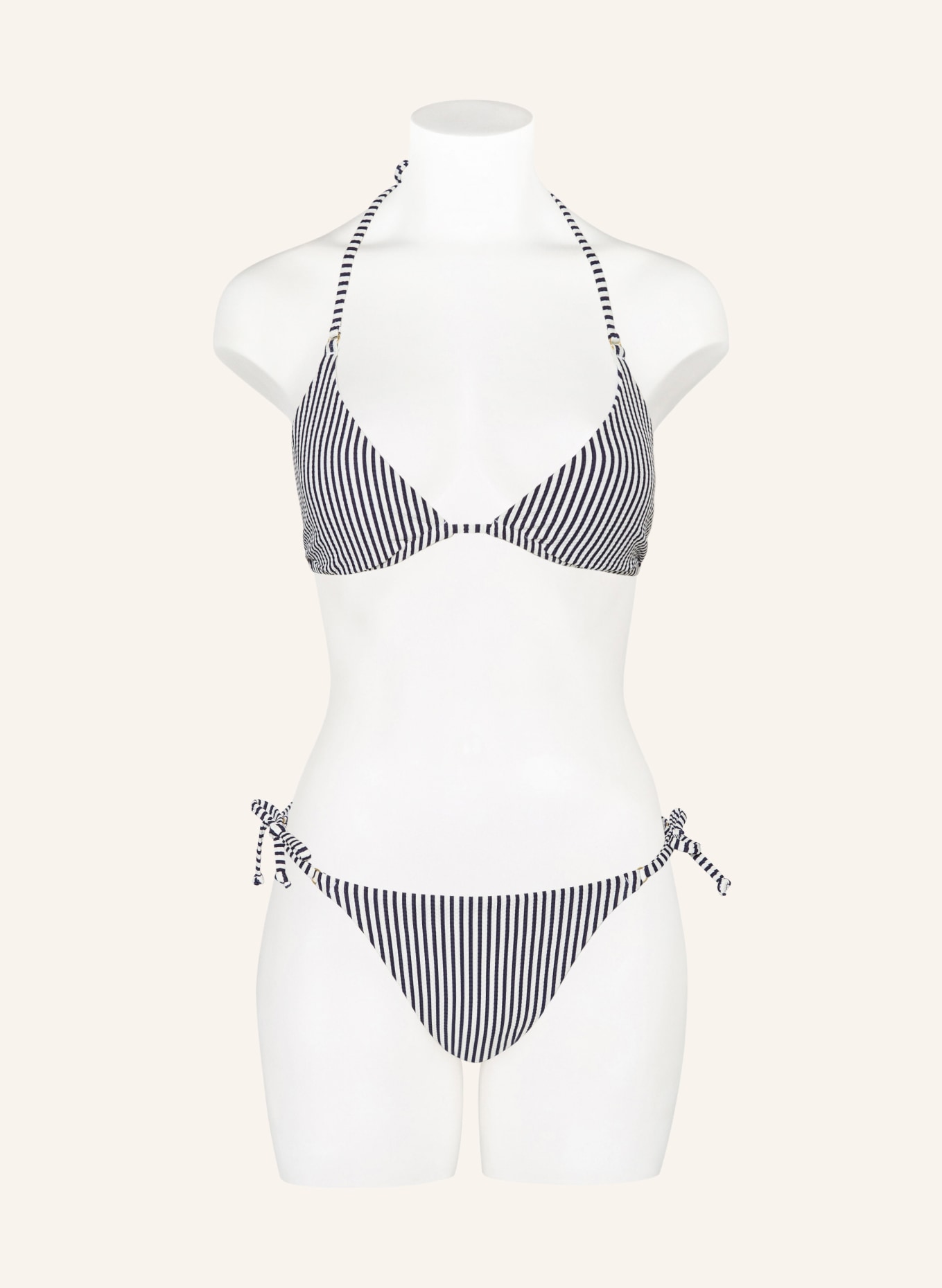 Hot Stuff Triangel-Bikini-Top, Farbe: DUNKELBLAU/ WEISS (Bild 2)