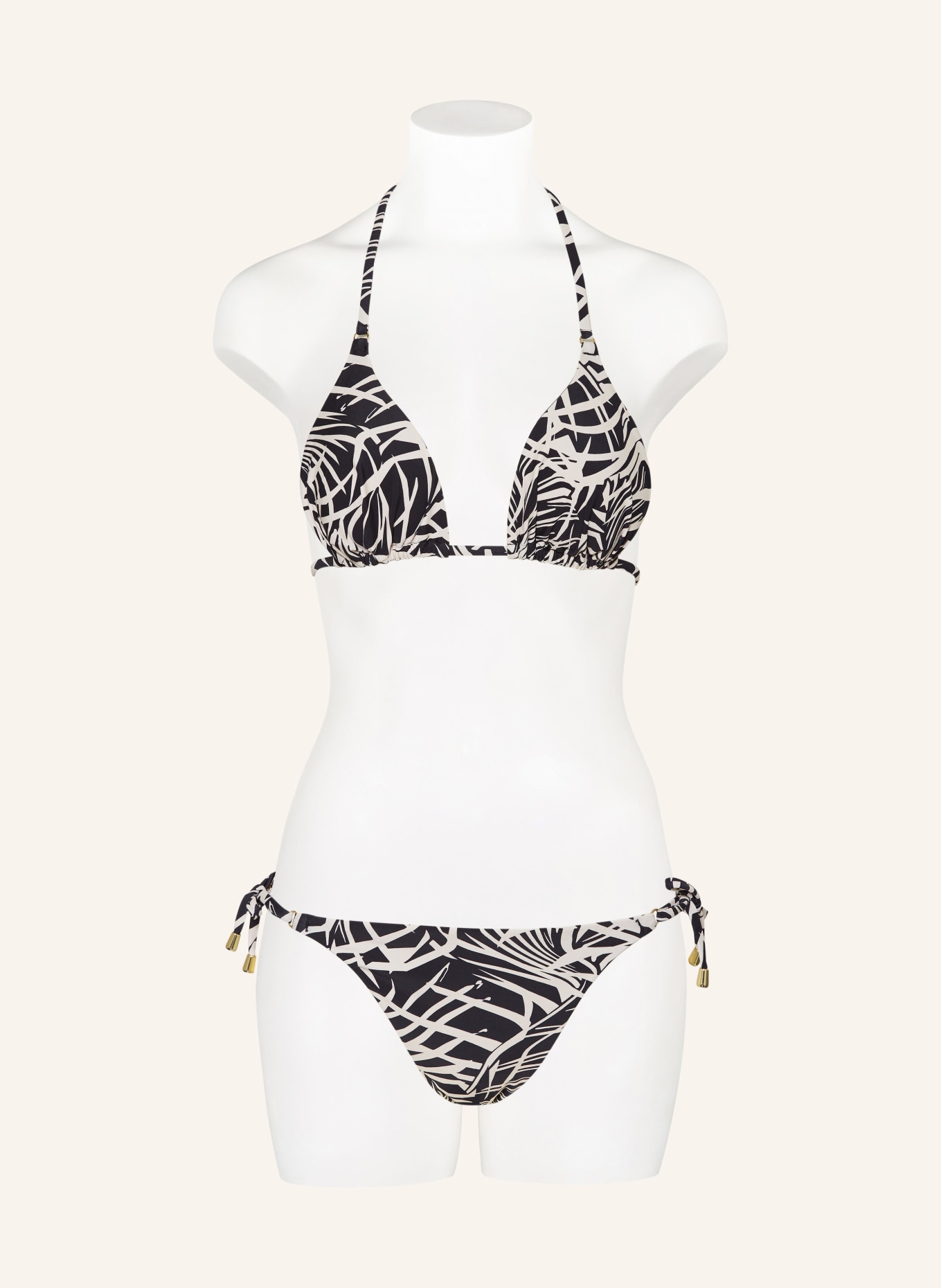 Hot Stuff Triangle bikini bottoms, Color: BLACK/ CREAM (Image 2)