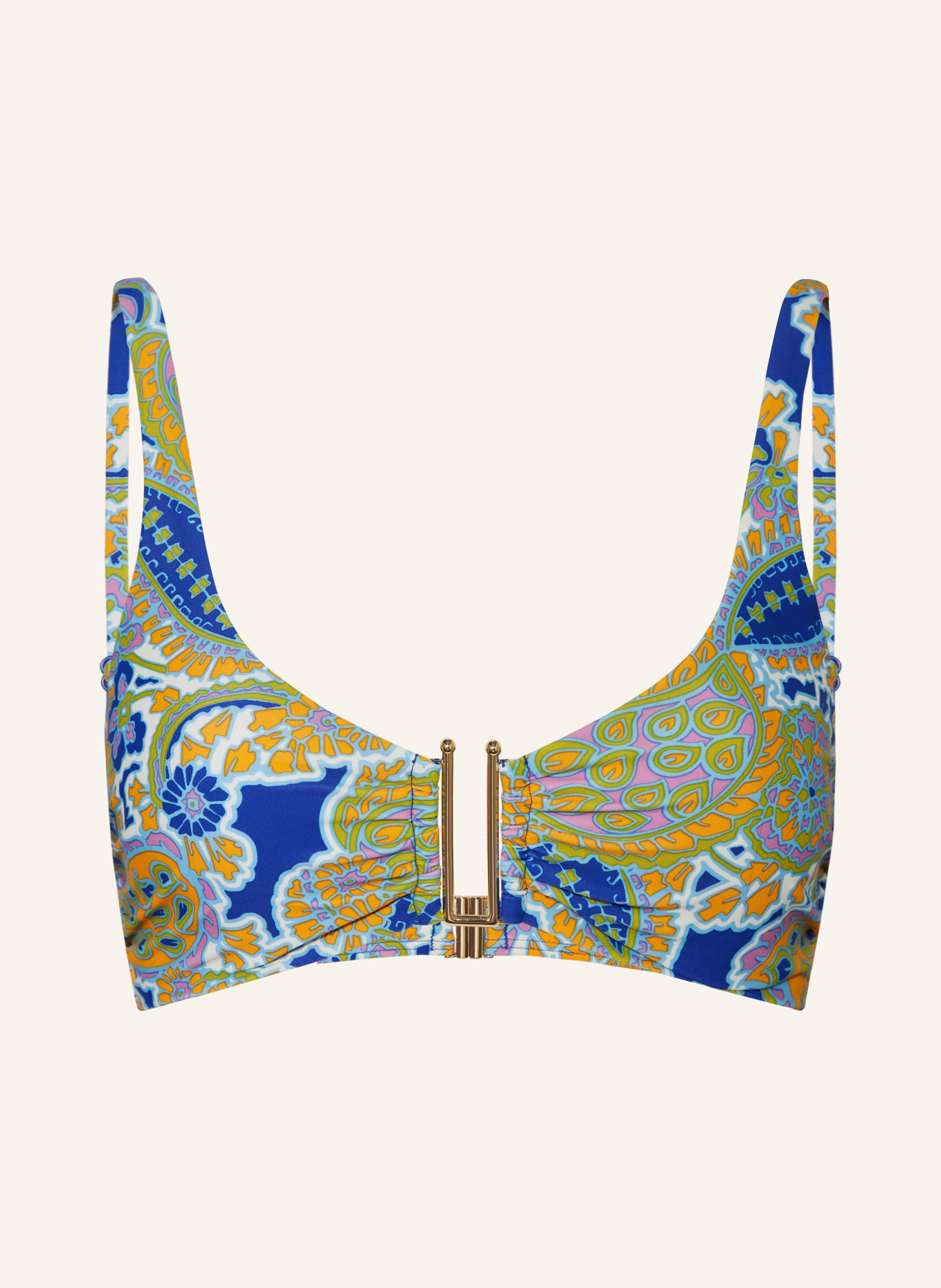Hot Stuff Bralette bikini top, Color: BLUE/ OLIVE/ ORANGE (Image 1)