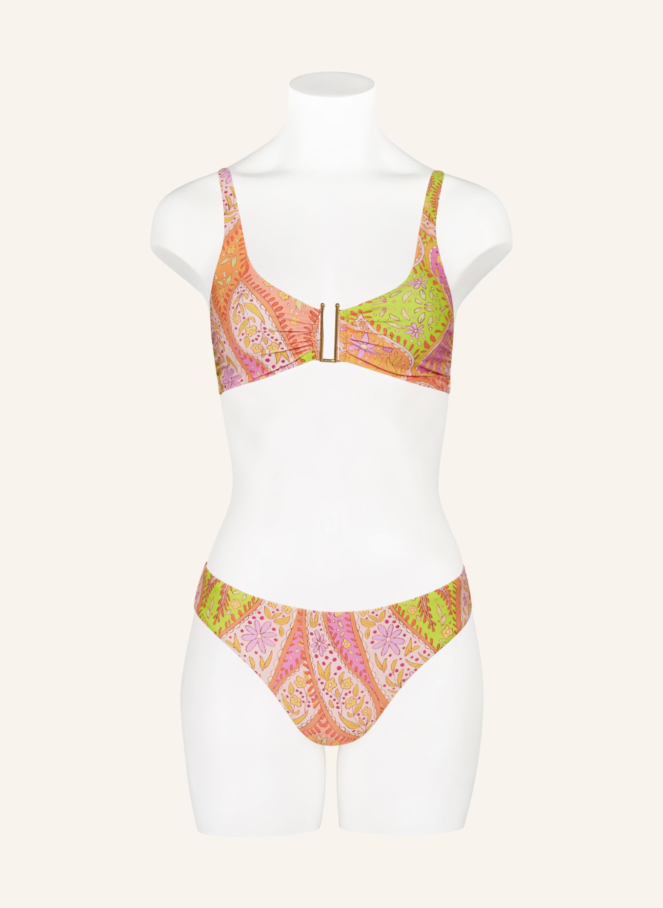 Hot Stuff Bralette-Bikini-Top, Farbe: ORANGE/ HELLGRÜN/ PINK (Bild 2)