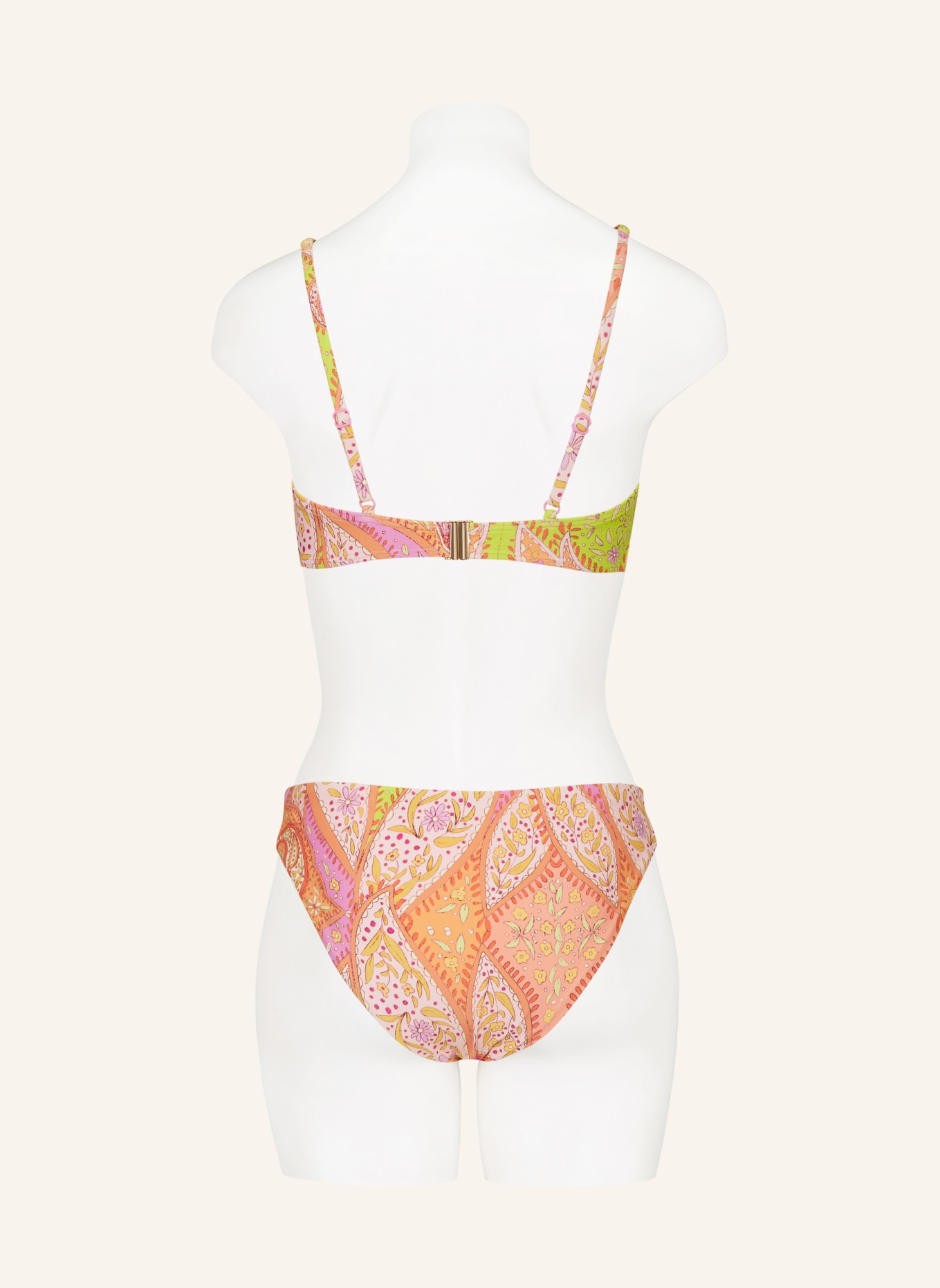 Hot Stuff Bralette-Bikini-Top, Farbe: ORANGE/ HELLGRÜN/ PINK (Bild 3)
