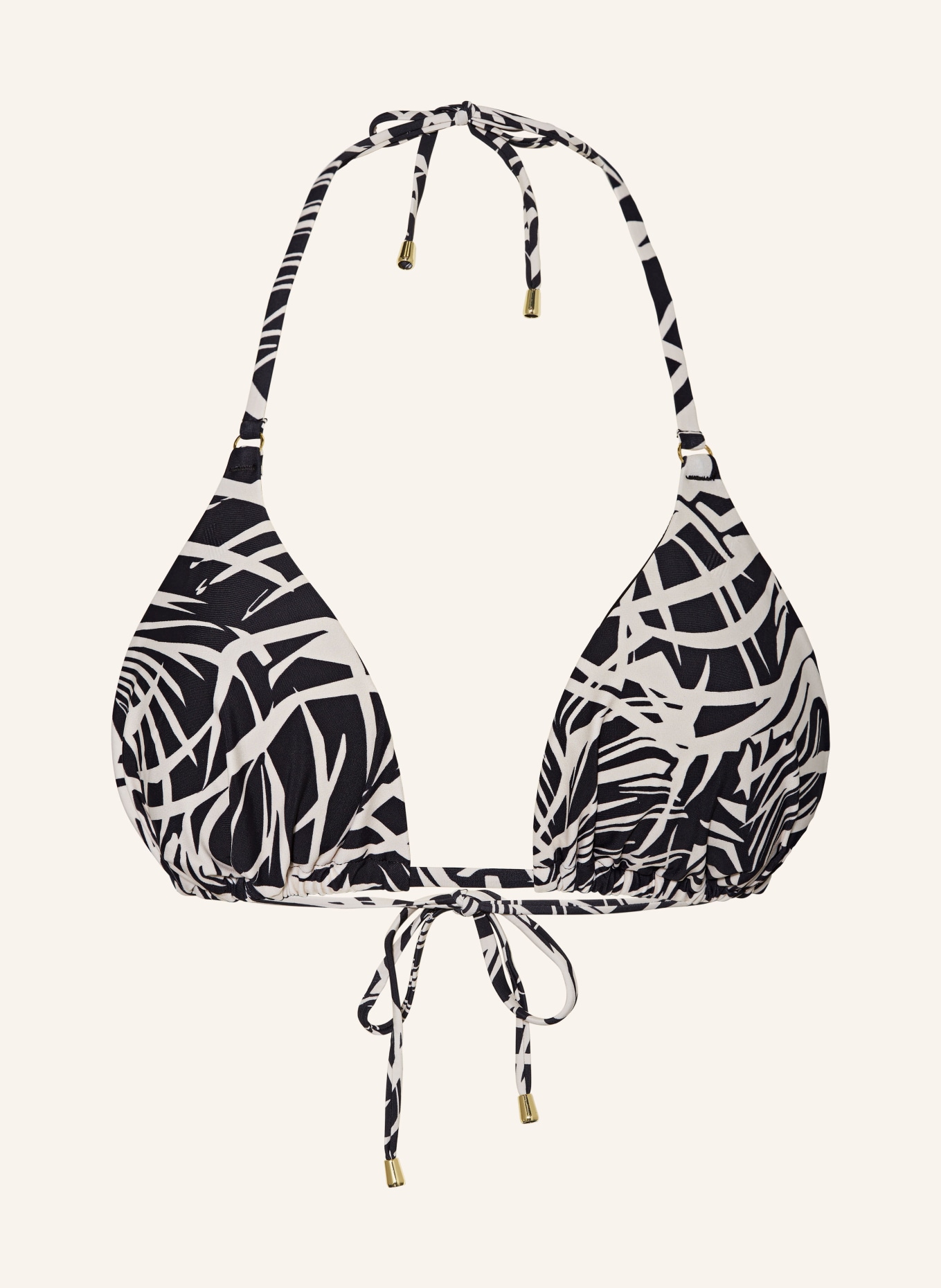 Hot Stuff Triangle bikini top, Color: BLACK/ CREAM (Image 1)