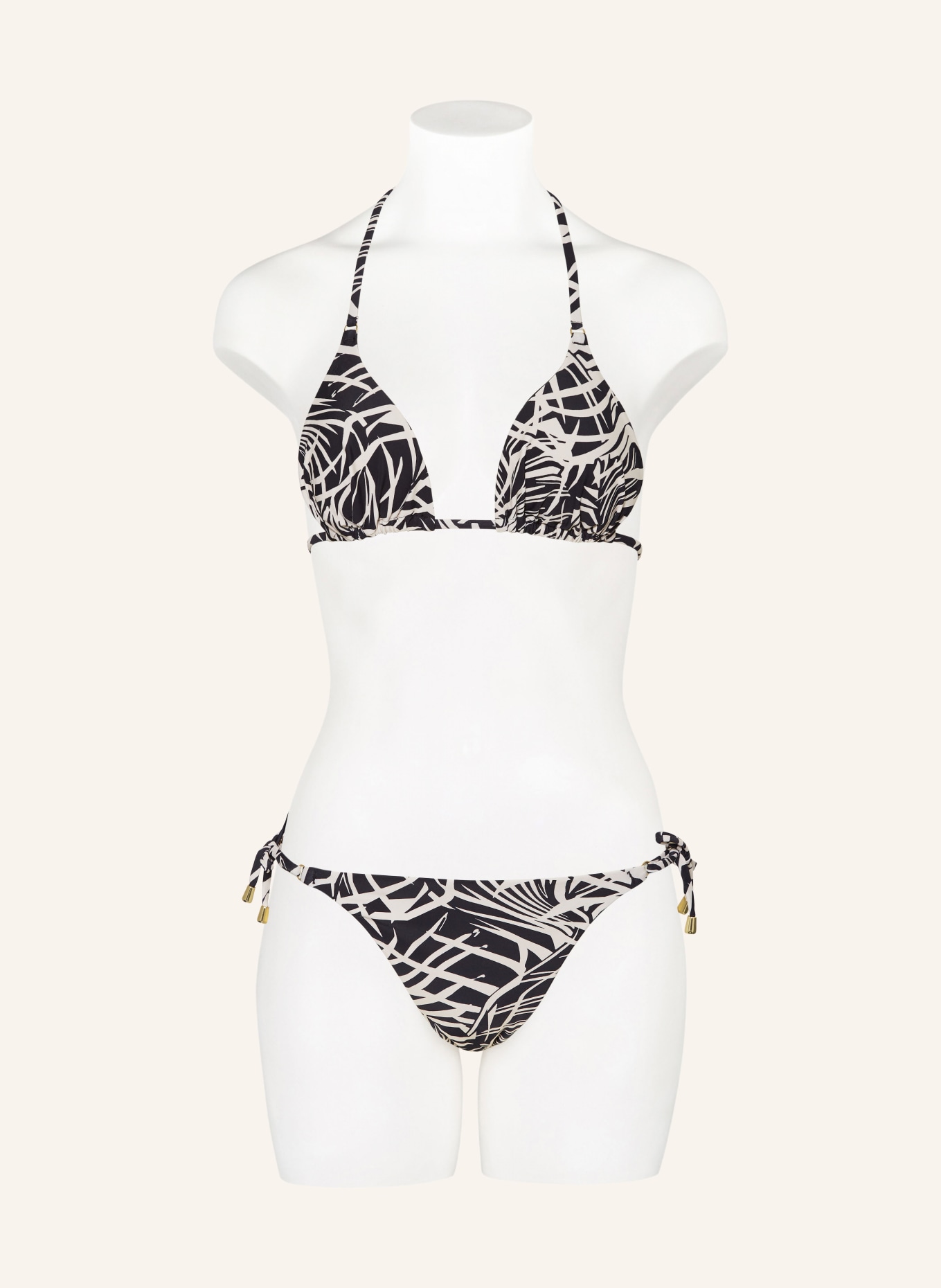 Hot Stuff Triangle bikini top, Color: BLACK/ CREAM (Image 2)