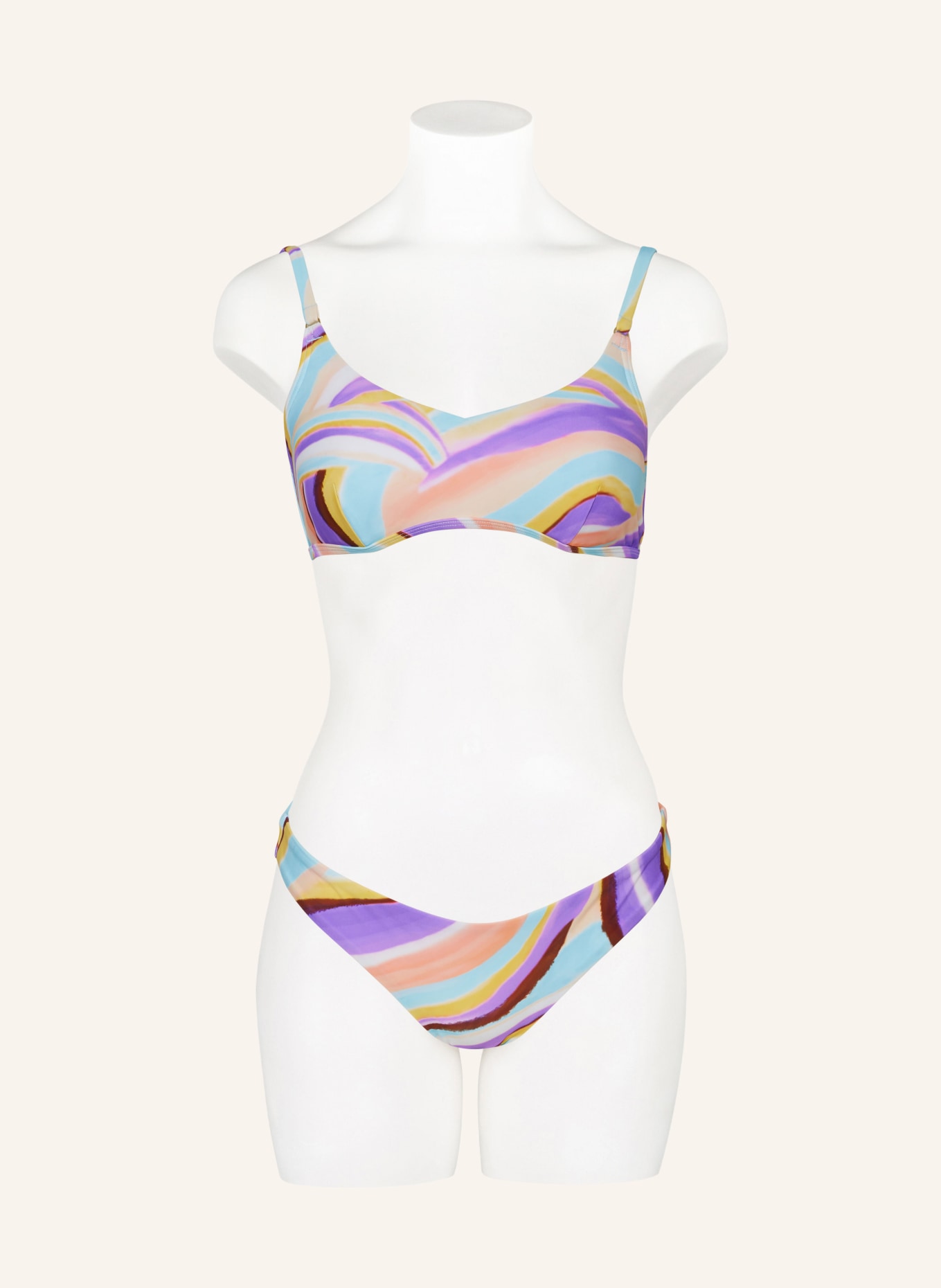 Hot Stuff Bralette bikini top, Color: LIGHT PURPLE/ LIGHT BLUE/ LIGHT ORANGE (Image 2)