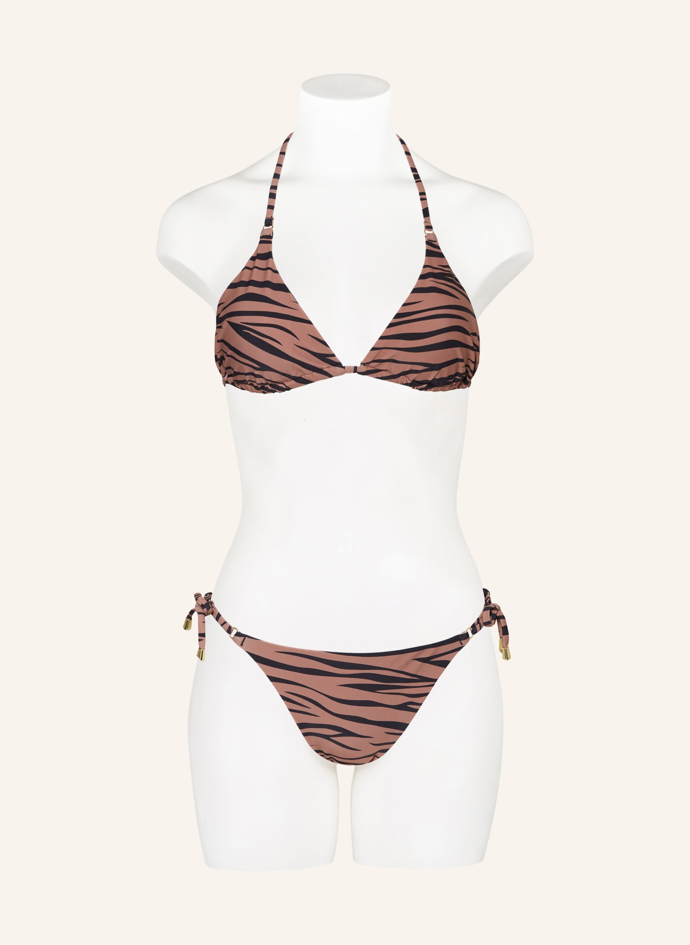 Hot Stuff Triangle bikini bottoms, Color: BLACK/ LIGHT BROWN (Image 2)