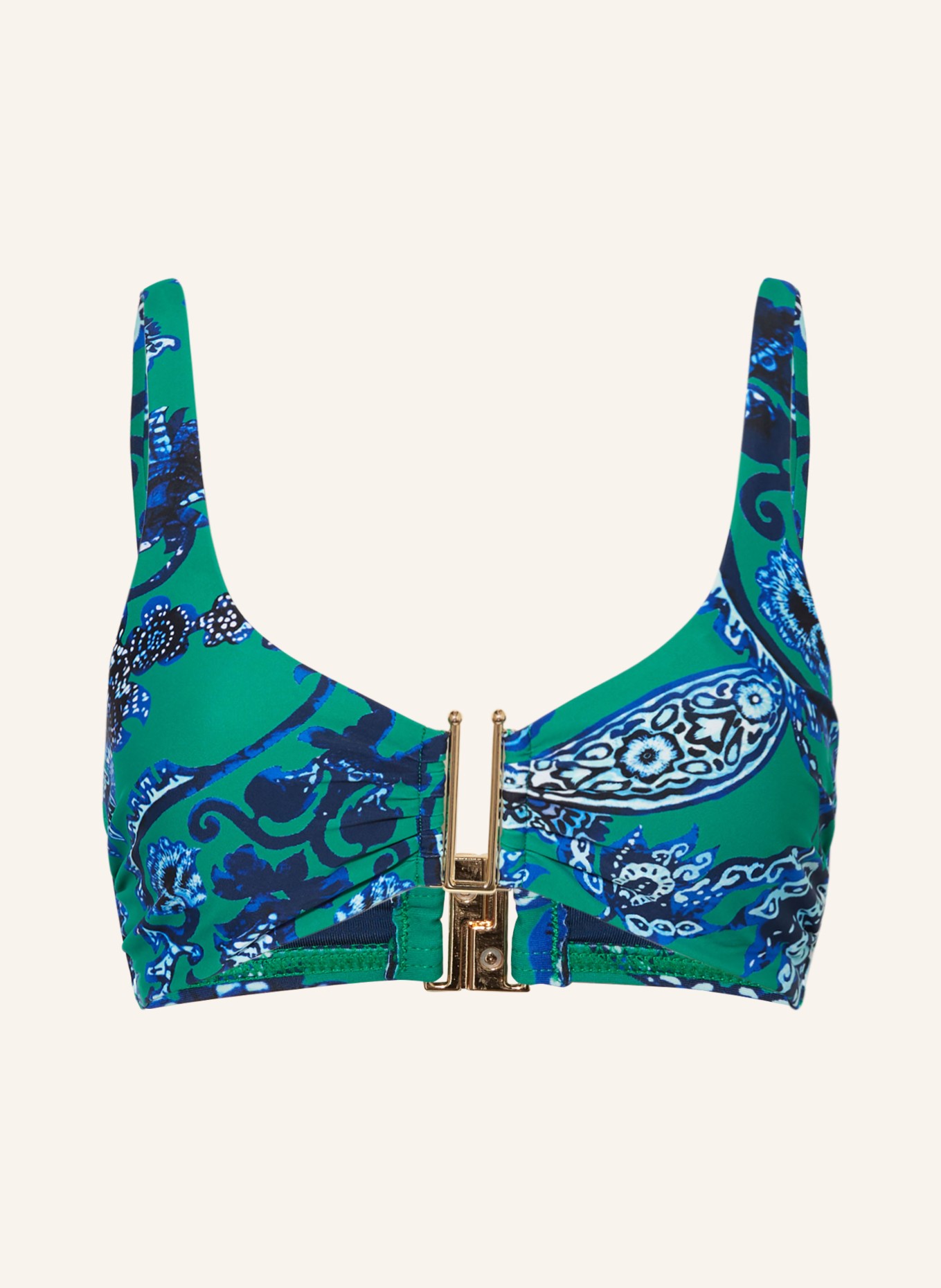 Hot Stuff Bralette bikini top, Color: GREEN/ DARK BLUE/ LIGHT BLUE (Image 1)
