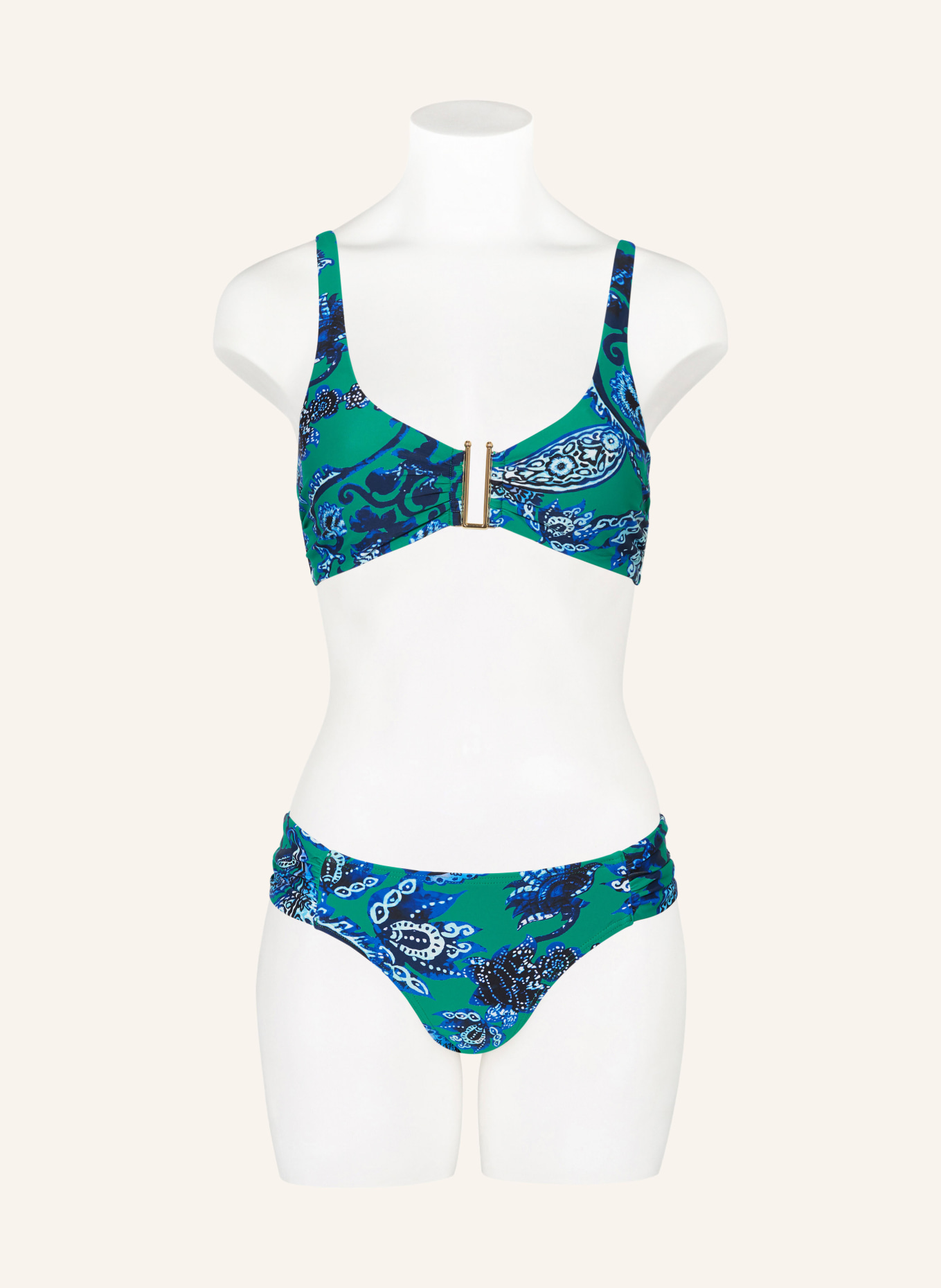 Hot Stuff Bralette bikini top, Color: GREEN/ DARK BLUE/ LIGHT BLUE (Image 2)