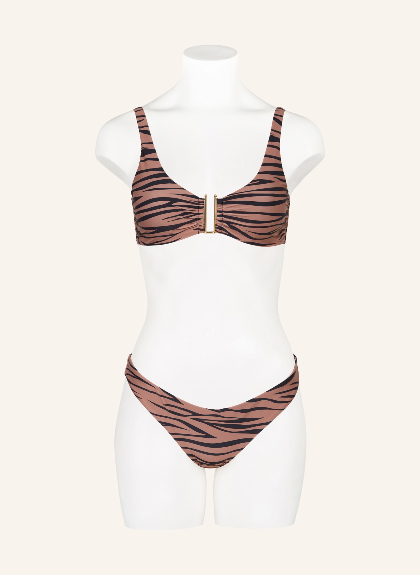 Hot Stuff Bralette-Bikini-Top, Farbe: SCHWARZ/ HELLBRAUN (Bild 2)