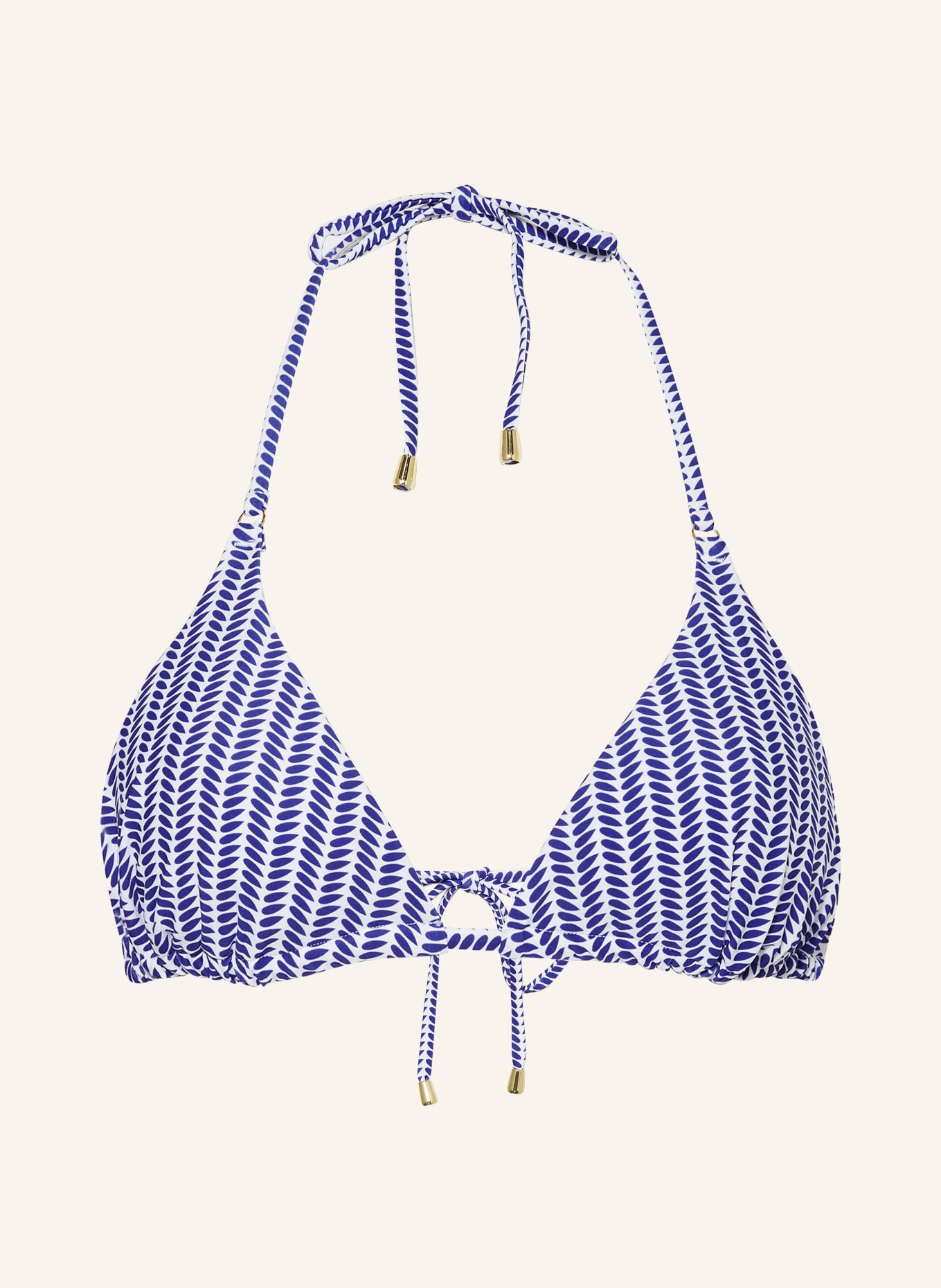 Hot Stuff Triangle bikini top, Color: WHITE/ BLUE (Image 1)