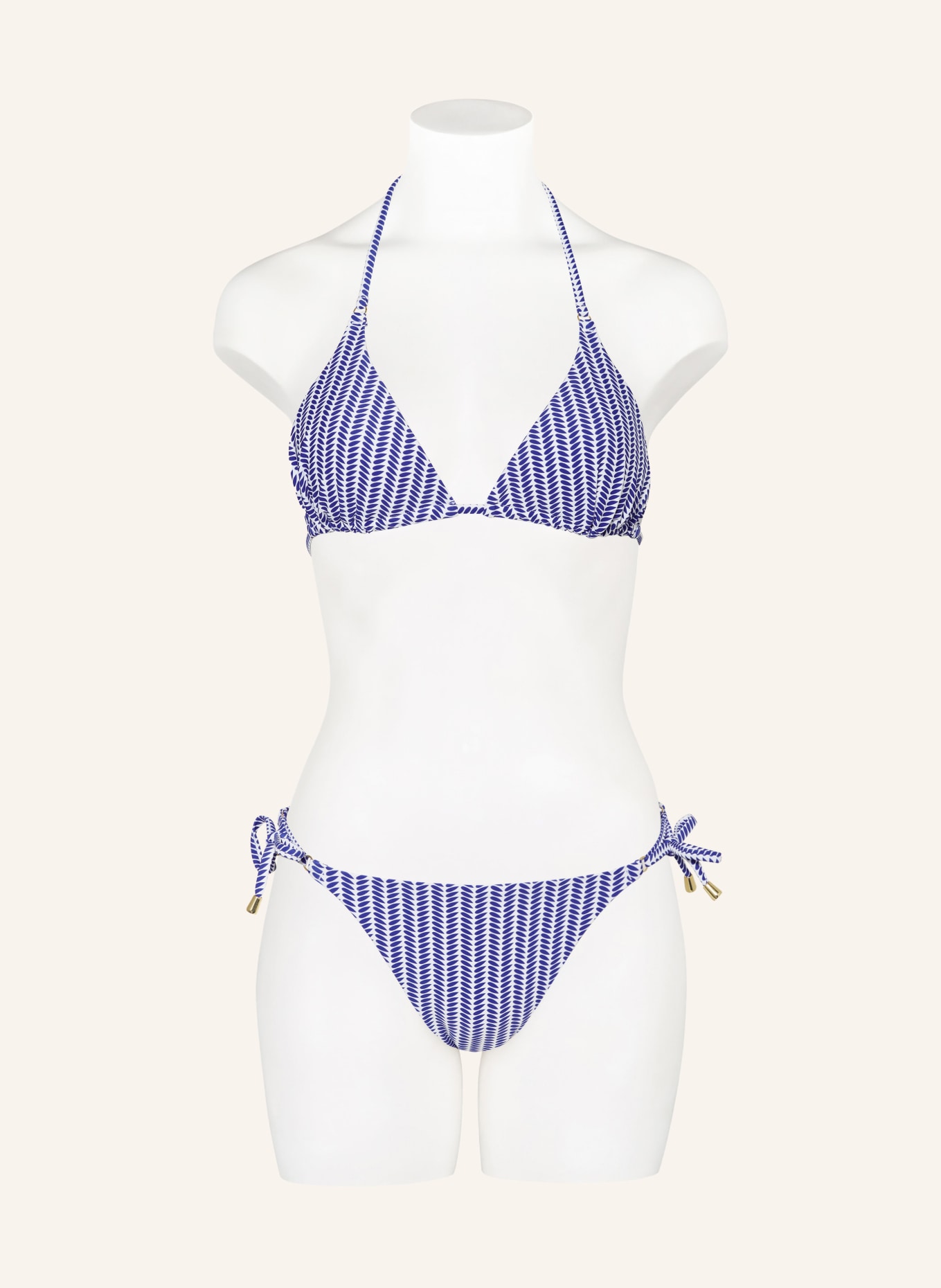 Hot Stuff Triangle bikini top, Color: WHITE/ BLUE (Image 2)