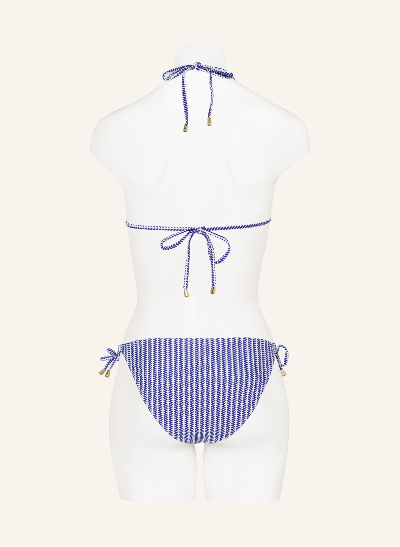 Hot Stuff Triangle bikini top, Color: WHITE/ BLUE (Image 3)
