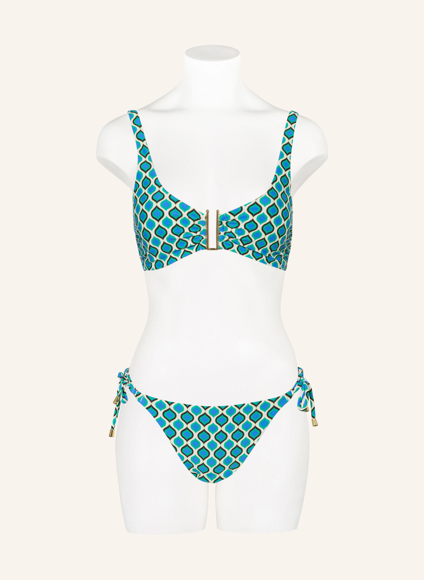 Hot Stuff Triangle bikini bottoms, Color: GREEN/ BLUE/ WHITE (Image 2)