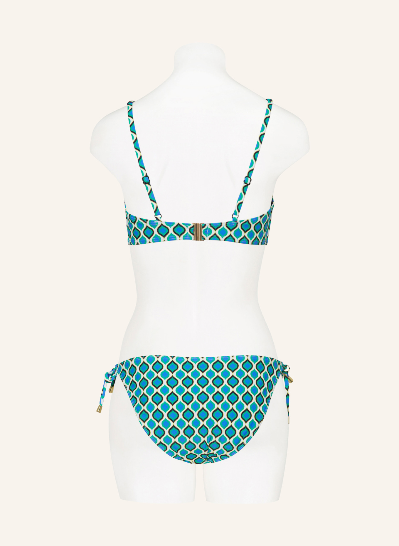 Hot Stuff Triangle bikini bottoms, Color: GREEN/ BLUE/ WHITE (Image 3)