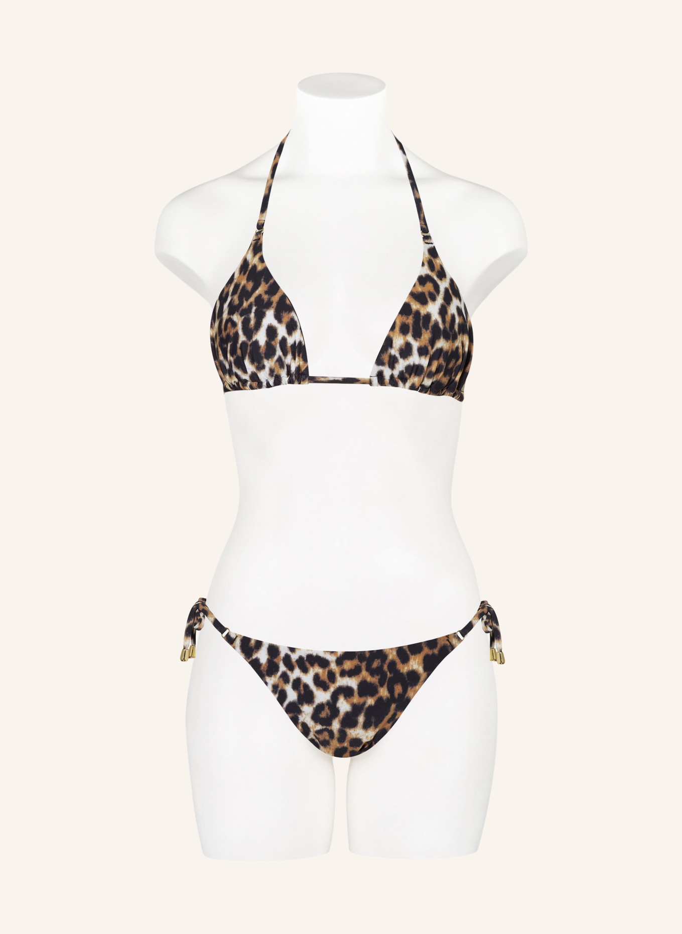 Hot Stuff Triangle bikini top, Color: BLACK/ BROWN/ CREAM (Image 2)